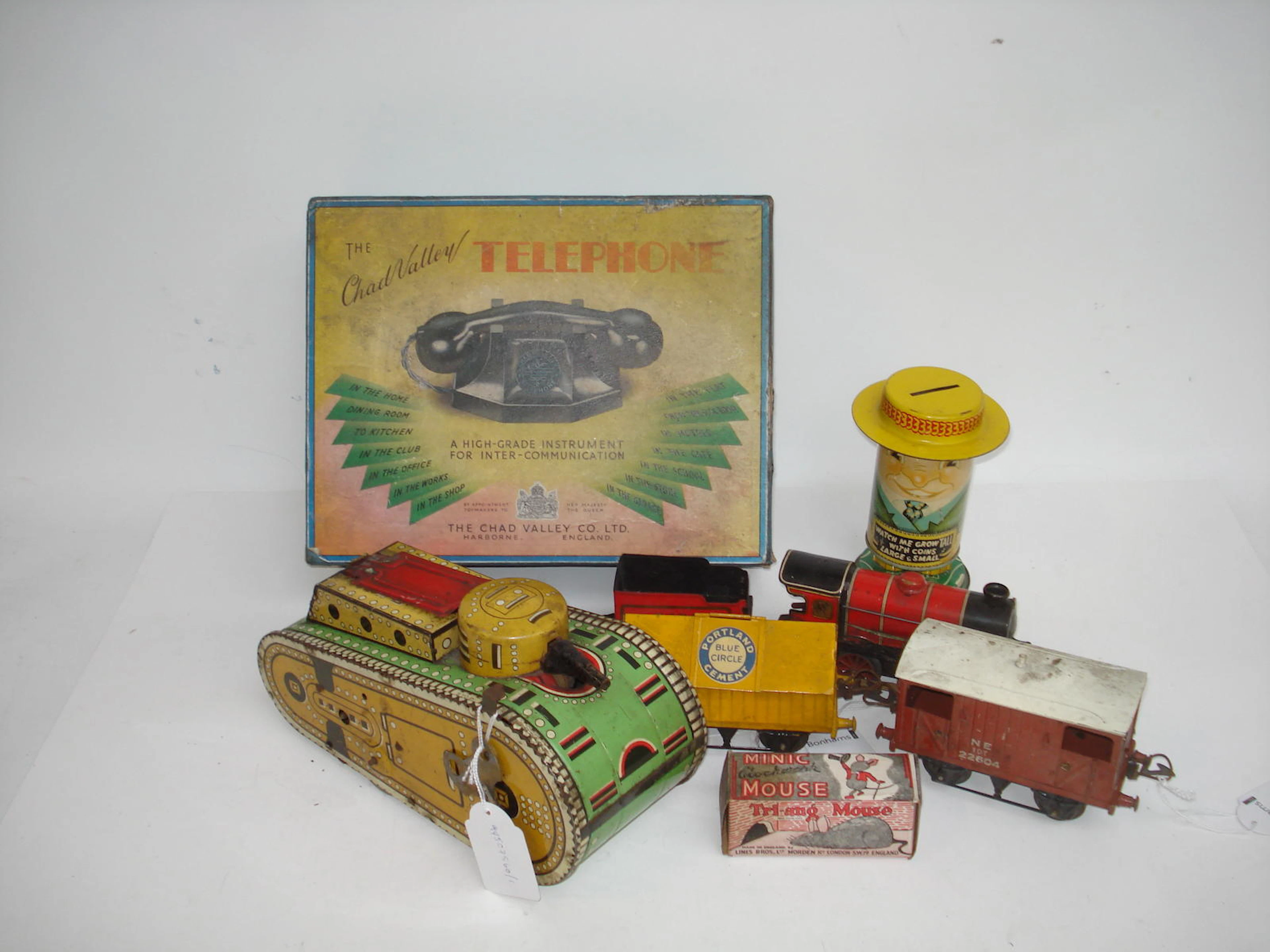Marx (USA) tinplate c/w tank and other toys lot