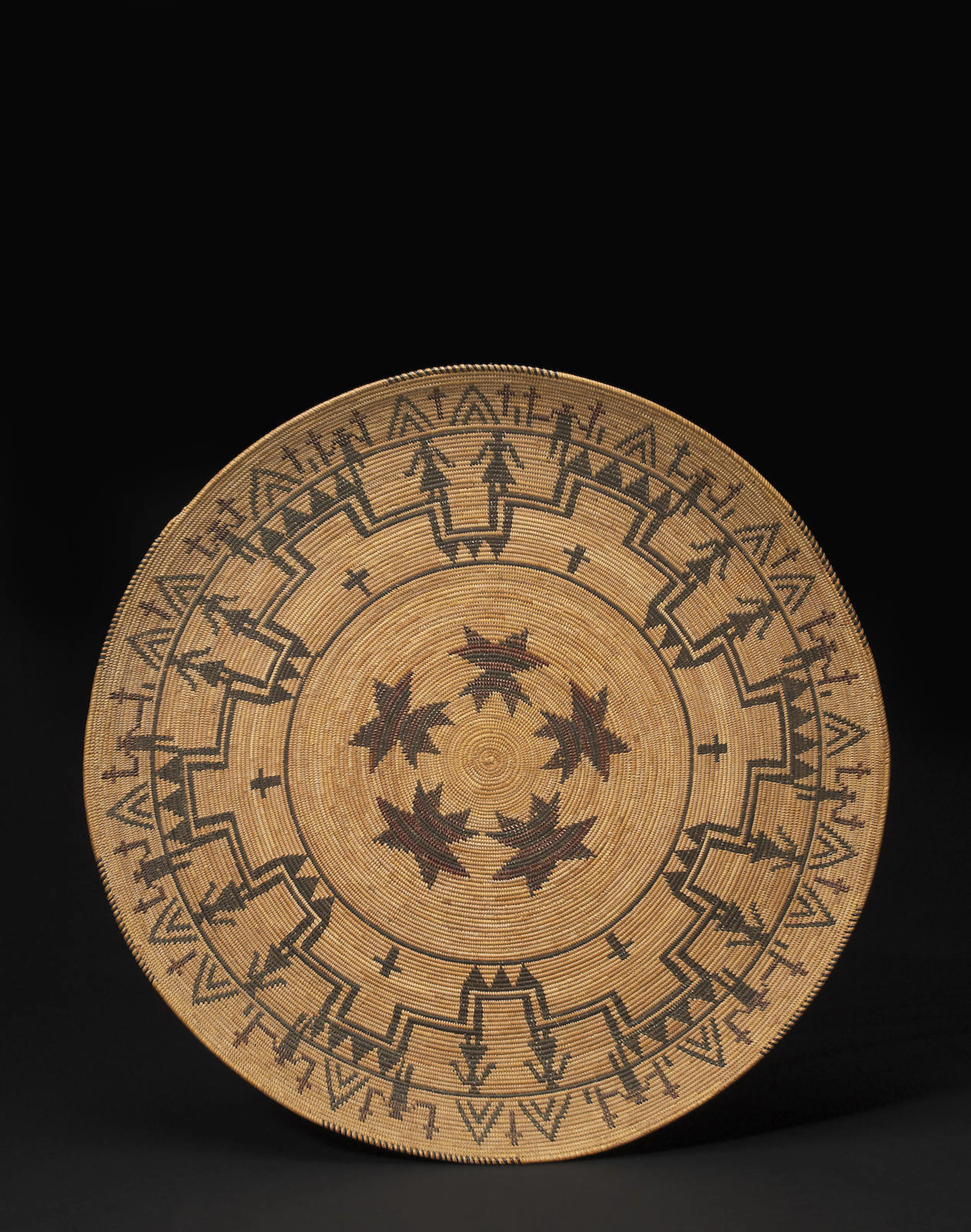 A superb Yokuts polychrome gambling tray