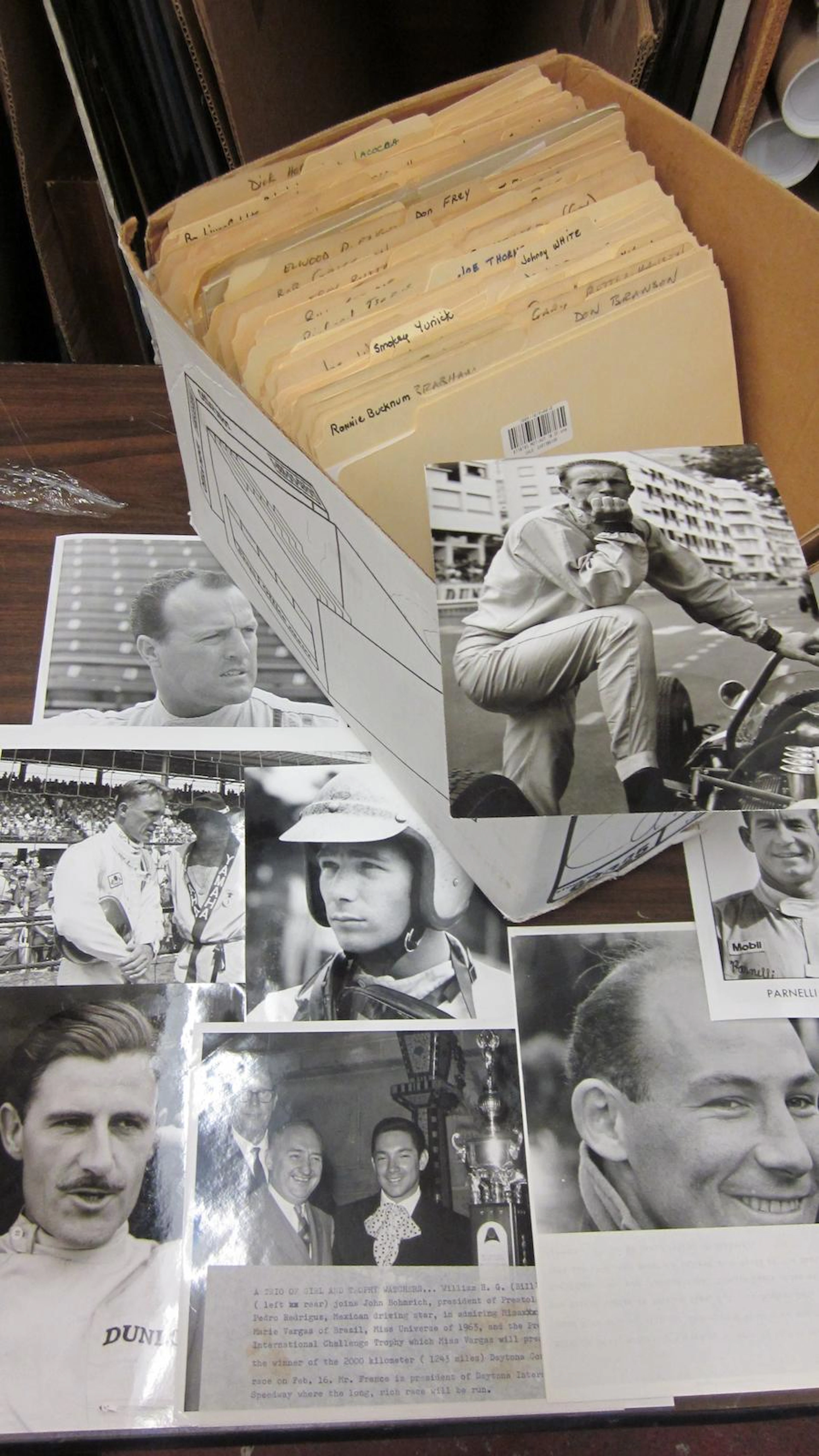 A large quantity of primarily 60's era race car drivers photography,