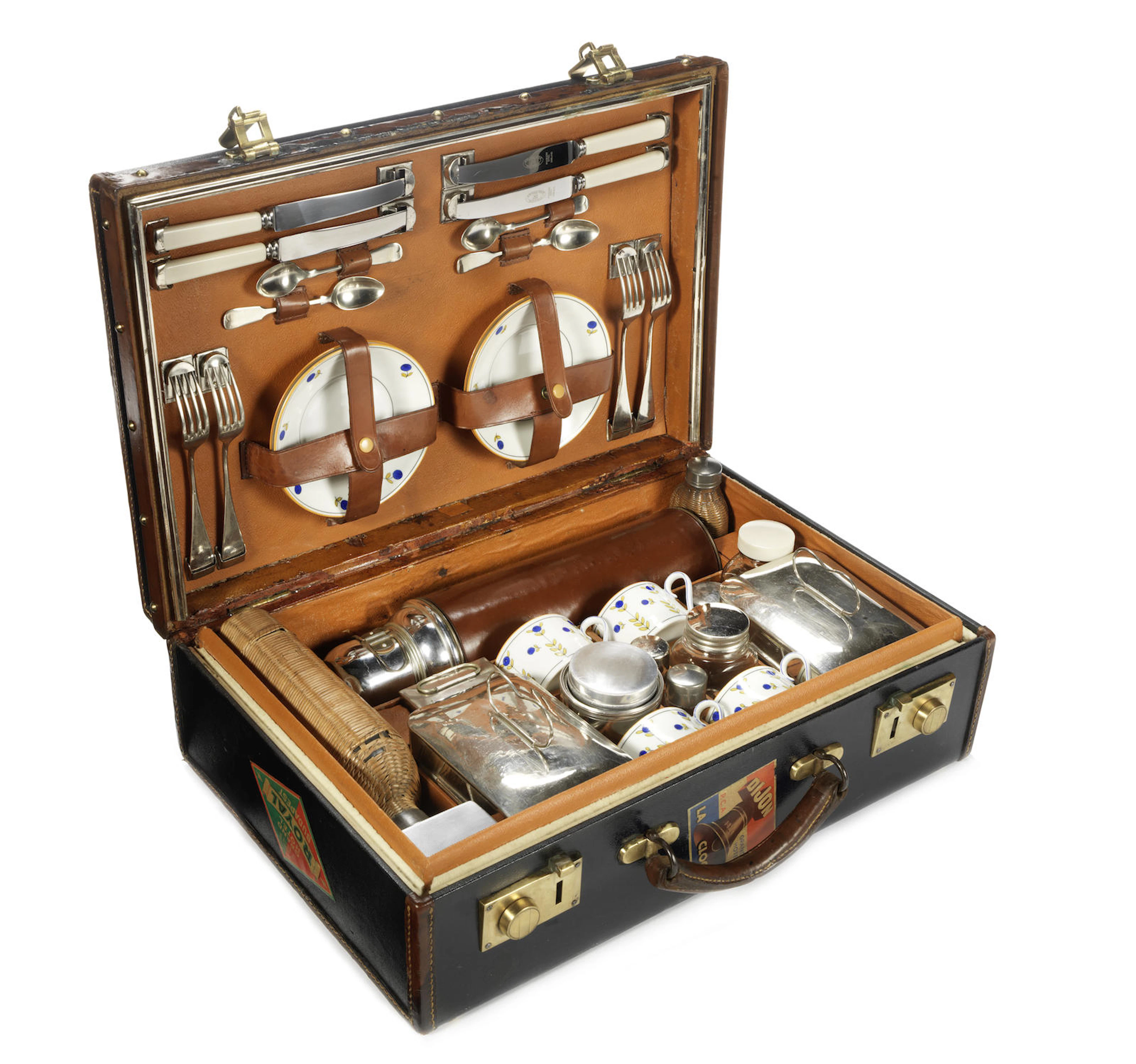 A cased picnic set for four persons, pre-War,