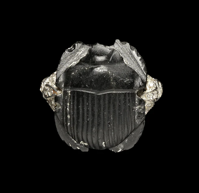 An Egyptian obsidian scarab