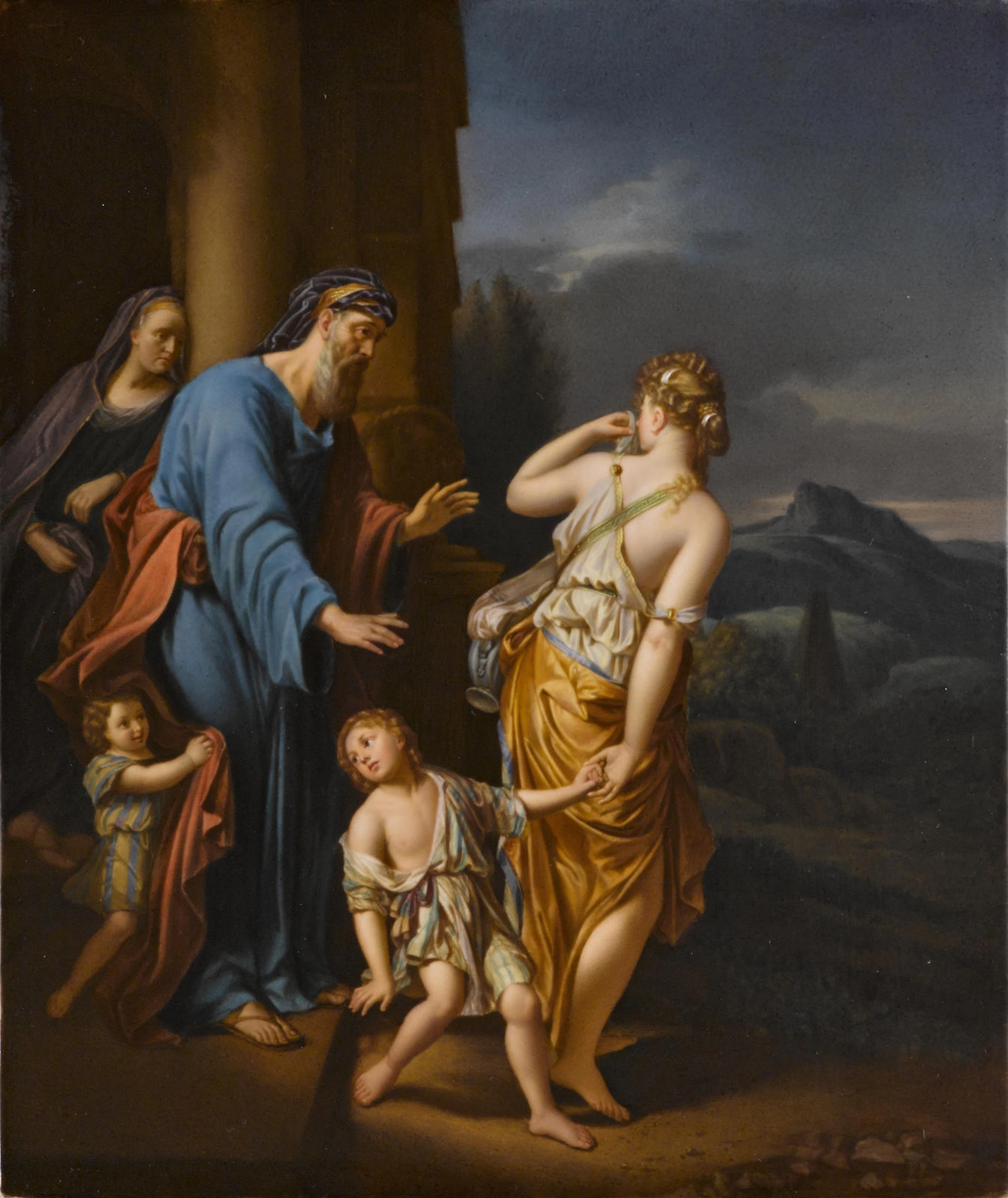 A Berlin (KPM) porcelain plaque: The Expulsion of Hagar
