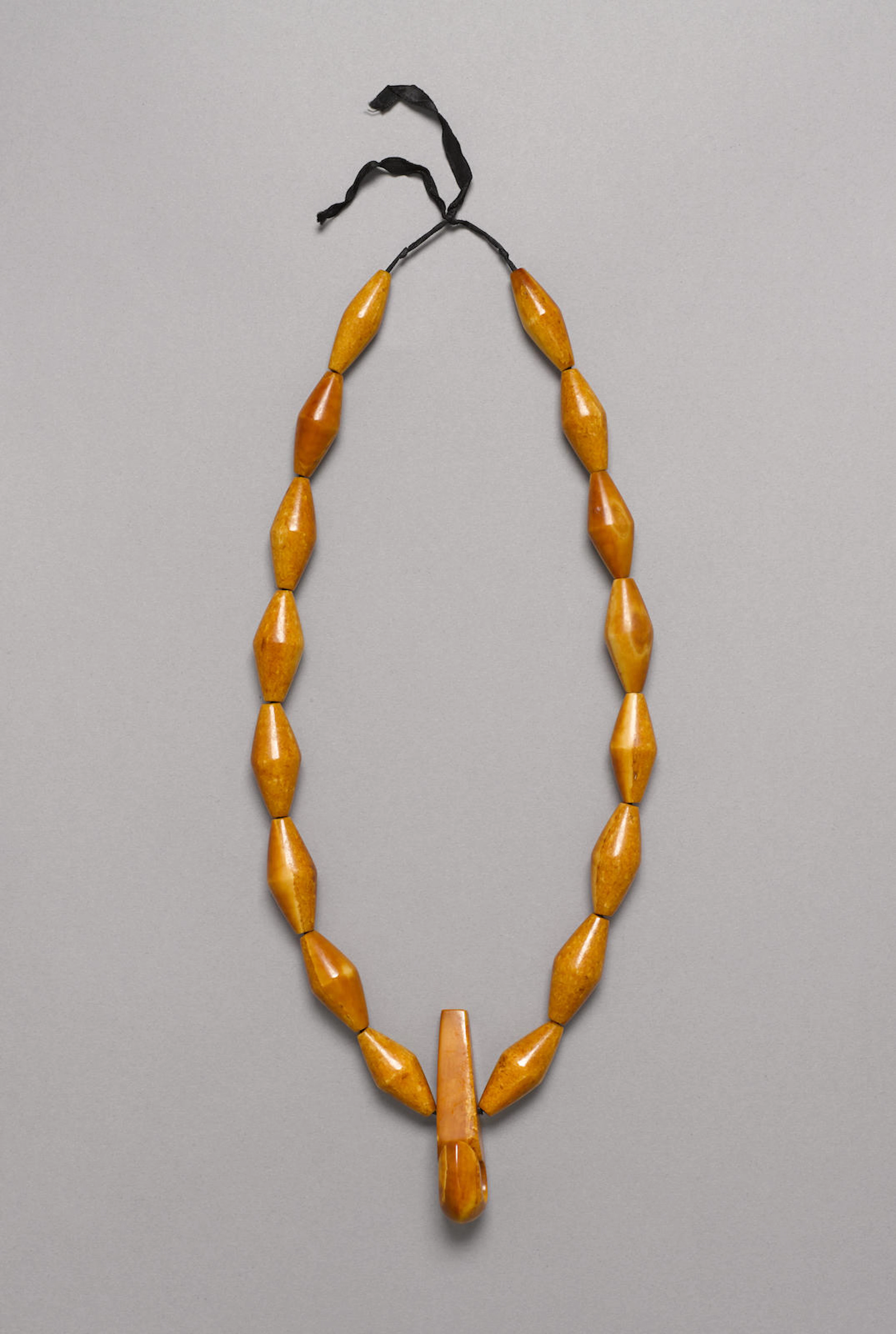 Hook Pendant on Bead Necklace, Hawaiian Islands