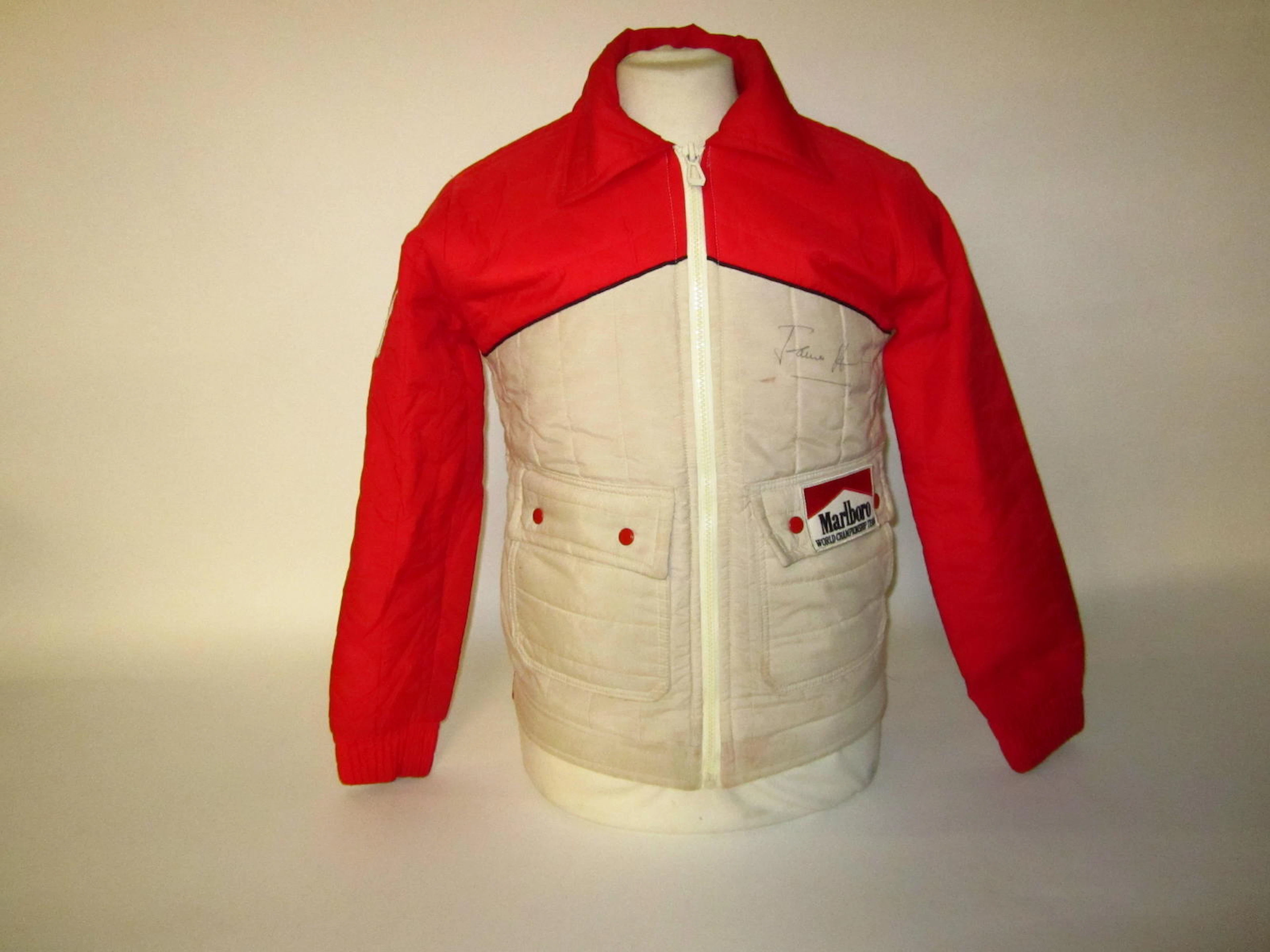 A Marlboro World Championship Team sponsors jacket signed by James Hunt,