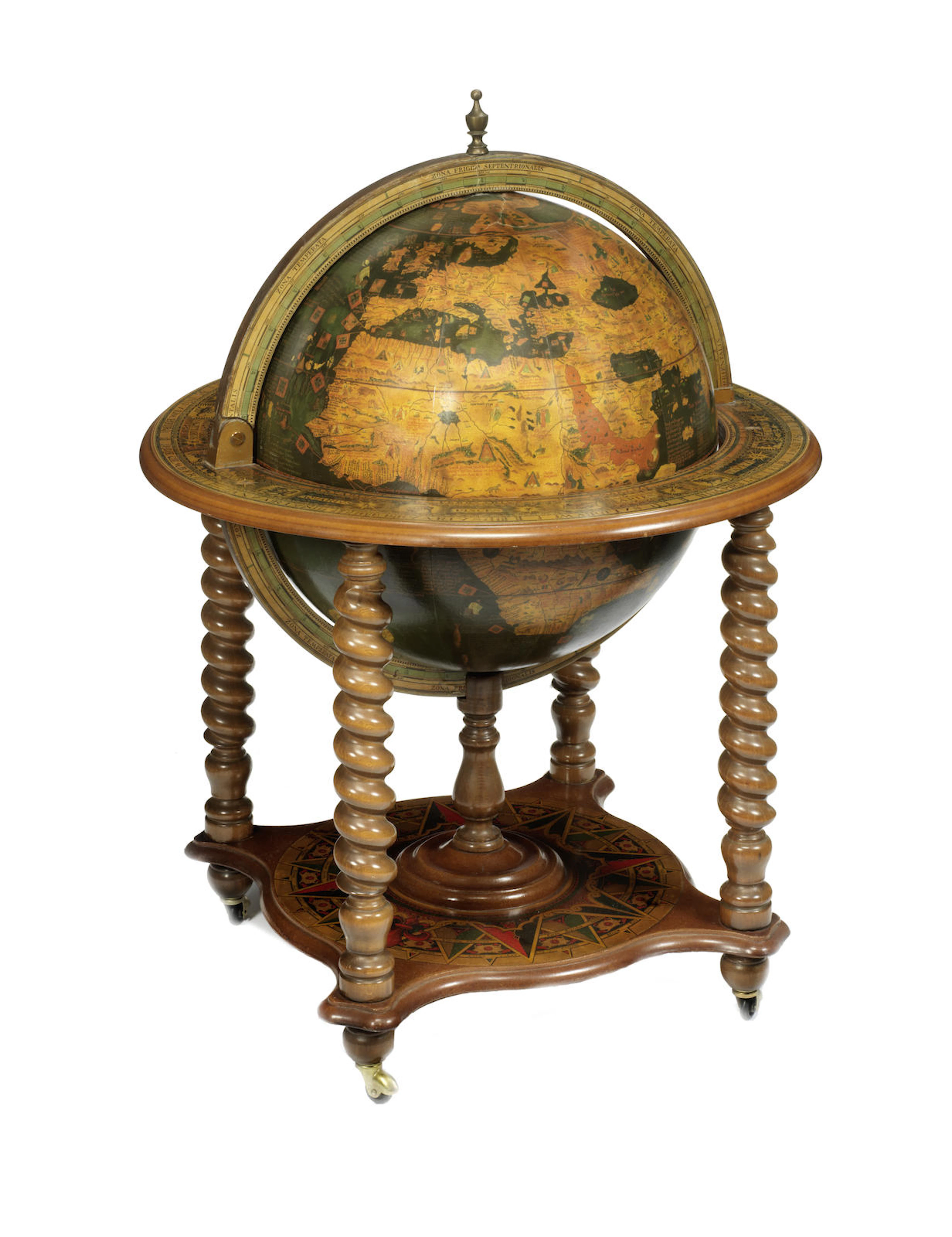 A Greaves & Thomas facsimile globe of Martin Behaims 1492 'Erdapfel' London.