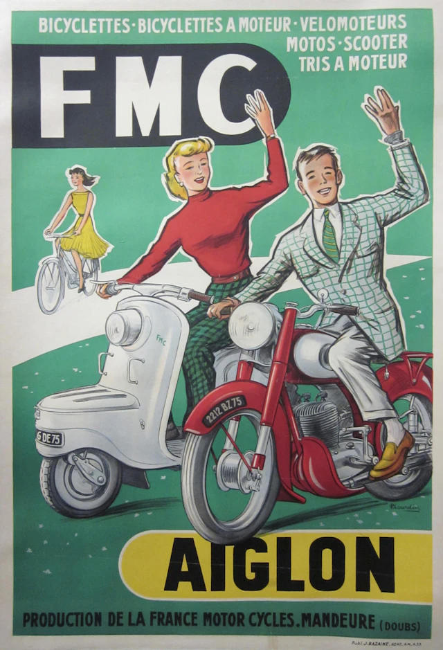 A FMC Aiglon manufacturers poster by R Lourdin,