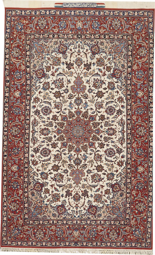 An Isphahan Seyrafian rug South Central Persia size approximately 3ft. 6in. x 5ft. 8in.