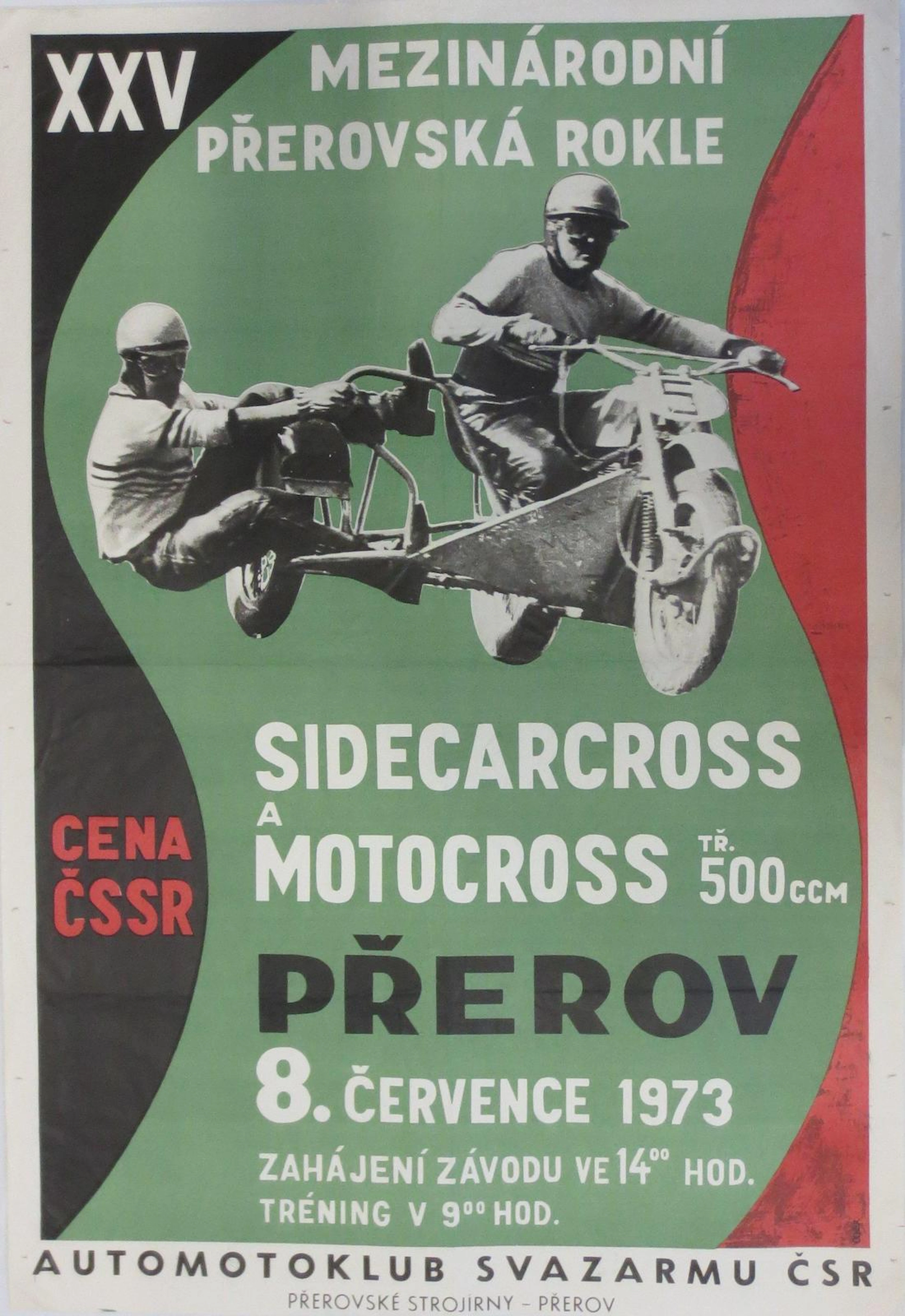 Four 1970s Czechoslovakian motorcycle race posters,