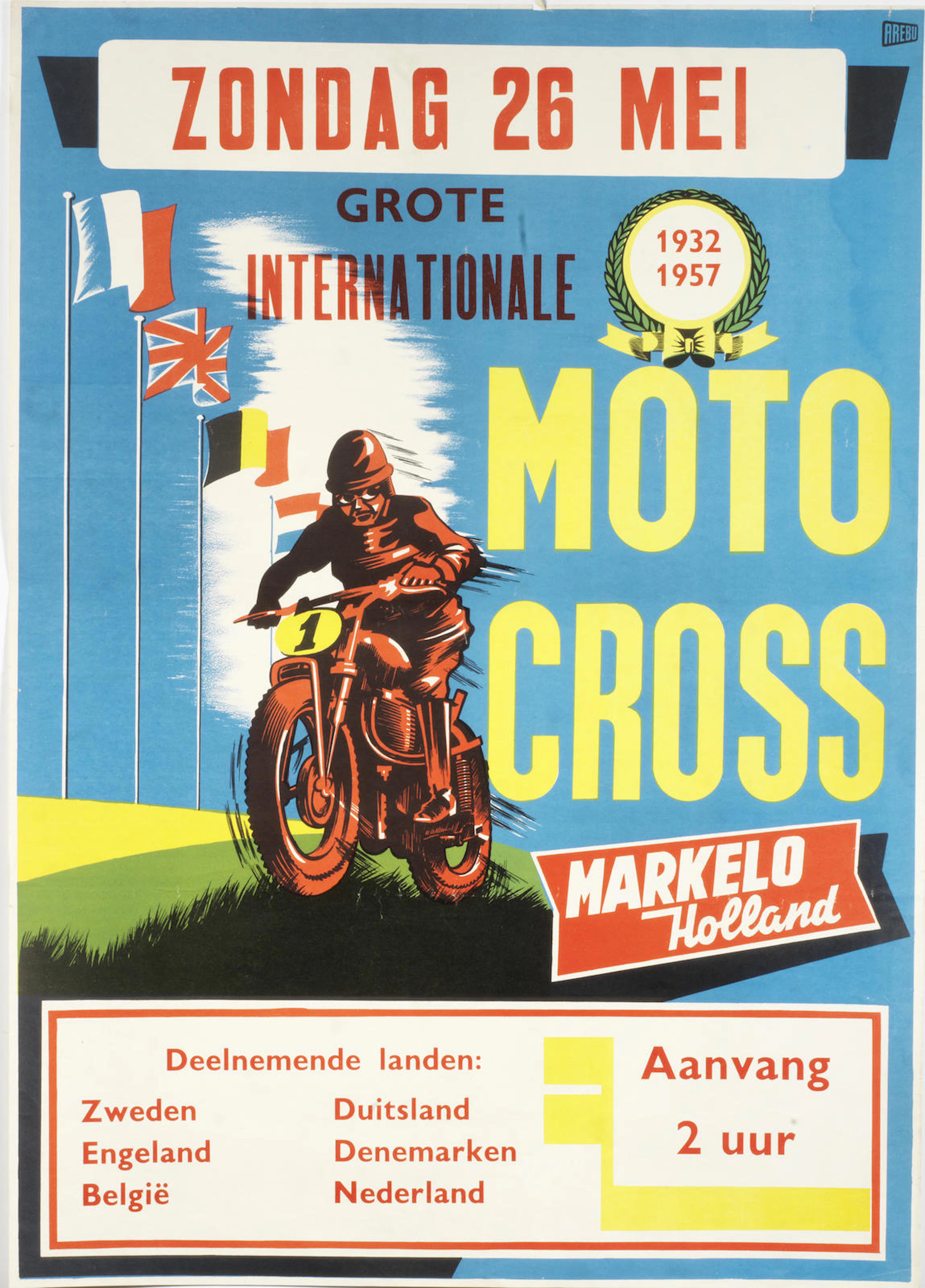 Seven Dutch and Czechoslovakian Motocross race posters,