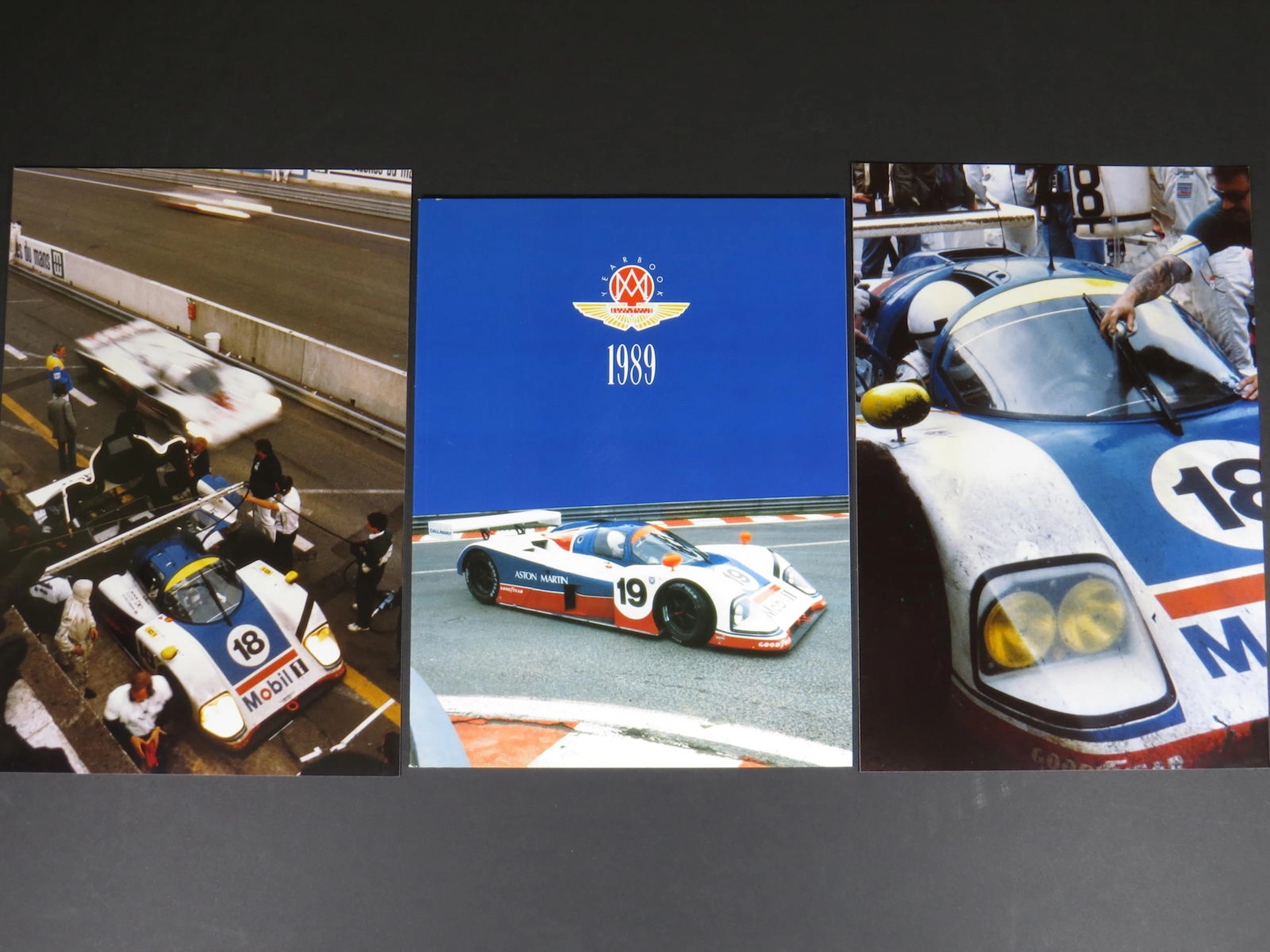 A lot of 5 color photos by Jesse Alexander of the Aston Martin AMR-1 at Le Mans 1989,