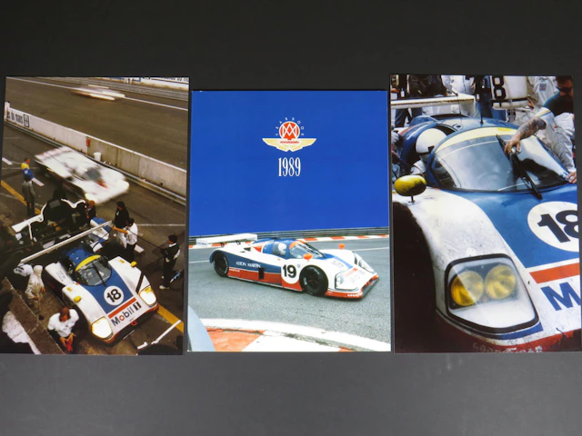 A lot of 5 color photos by Jesse Alexander of the Aston Martin AMR-1 at Le Mans 1989,