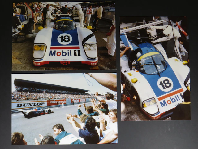 A lot of 6 color photos by Jesse Alexander of the Aston Martin AMR-1 at Le Mans 1989