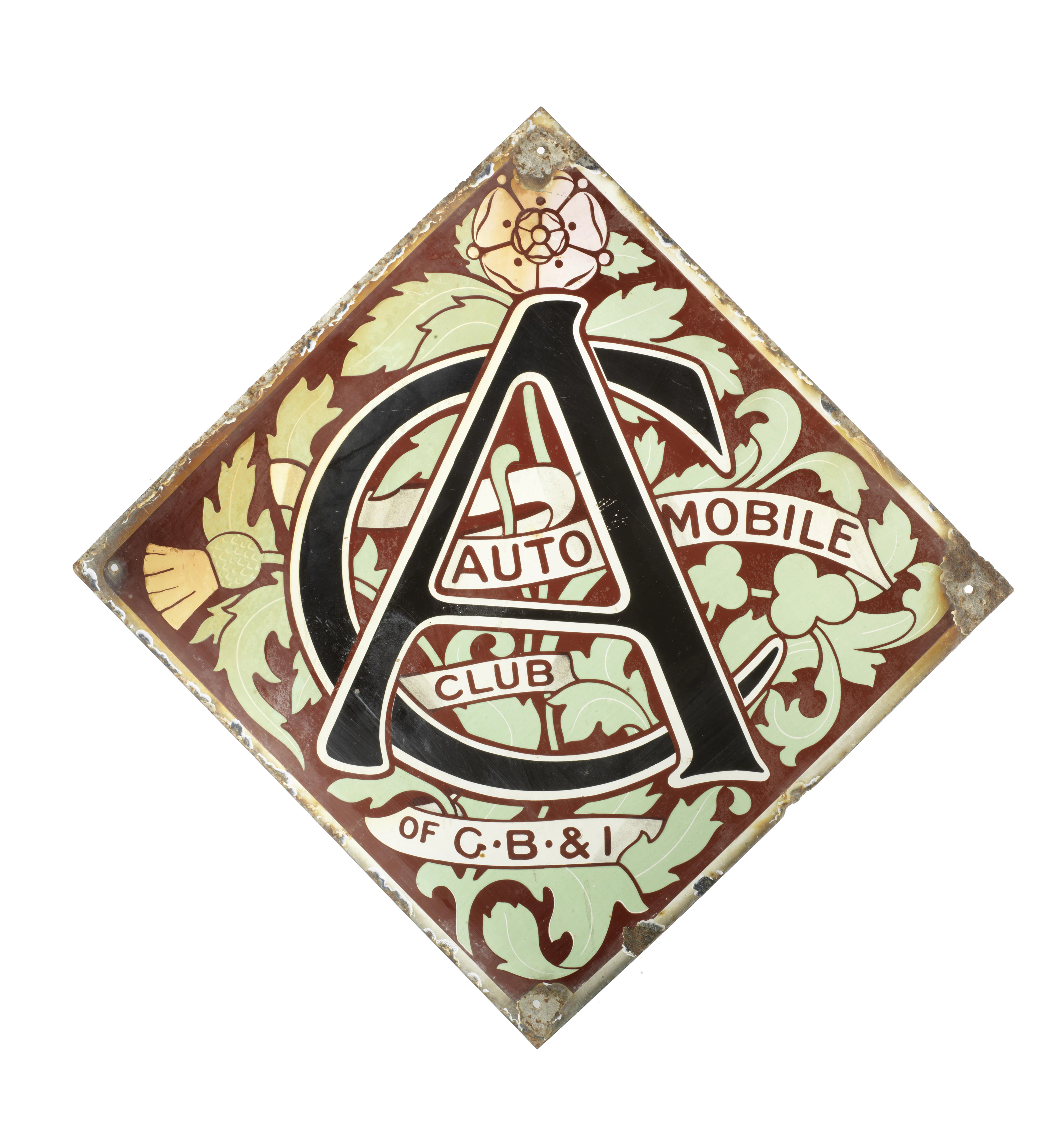An Automobile Club of Great Britain & Ireland enamel sign, pre-1907,