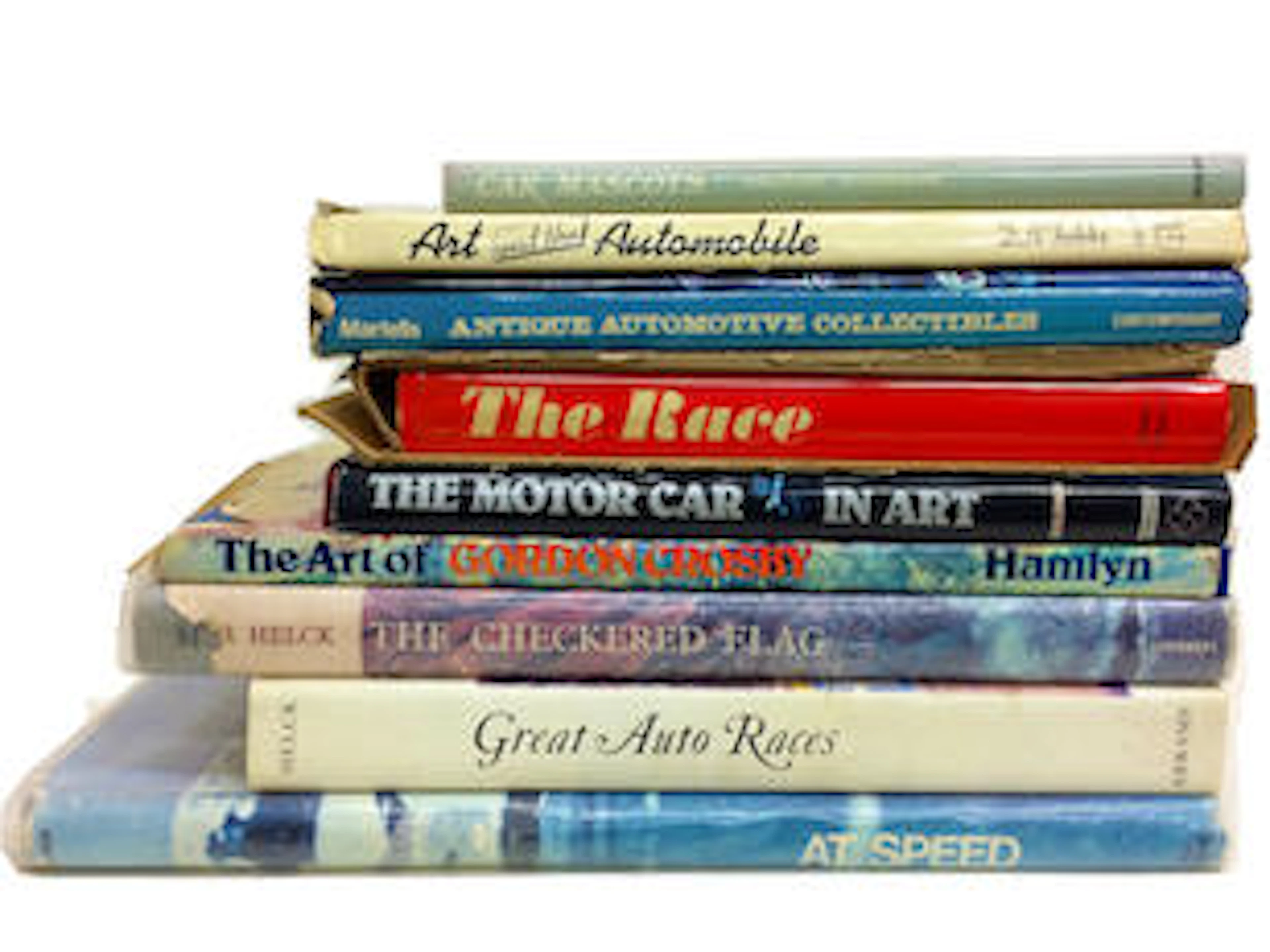 A lot of motoring art reference titles,