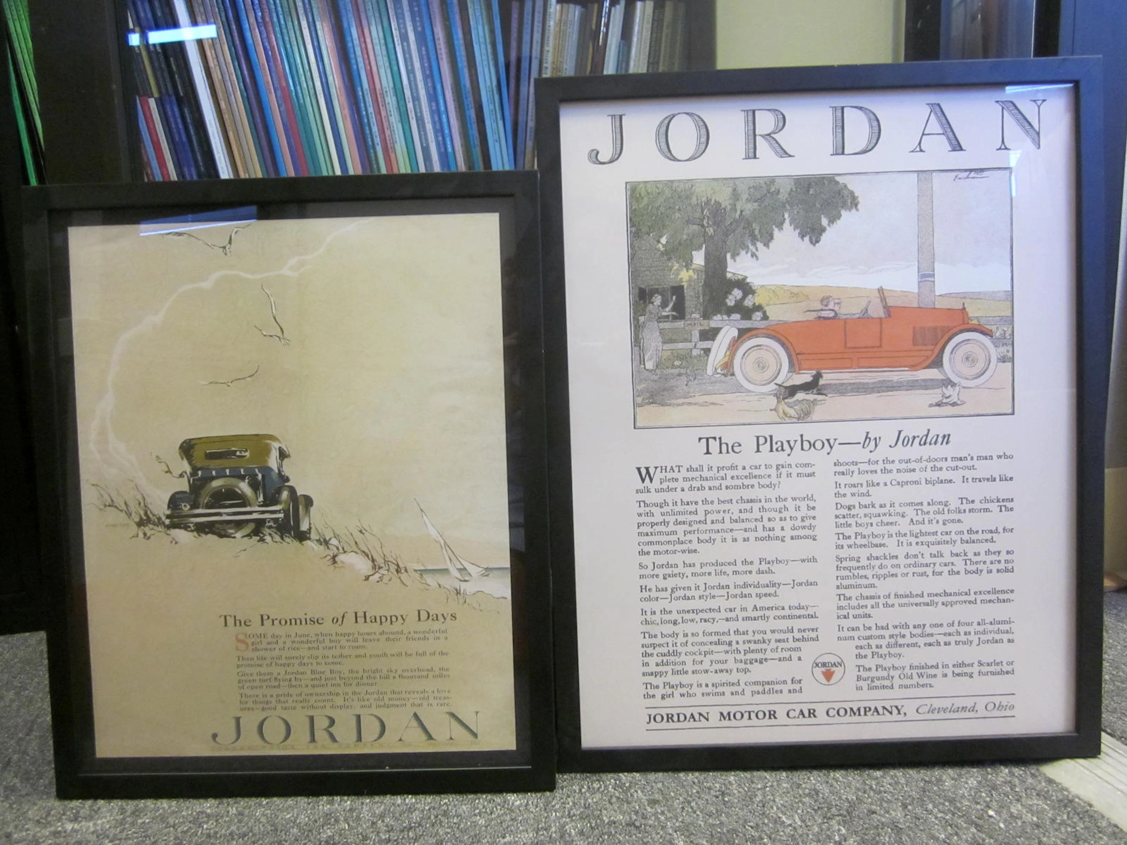 A lot of two Jordan Motor car advertising prints,