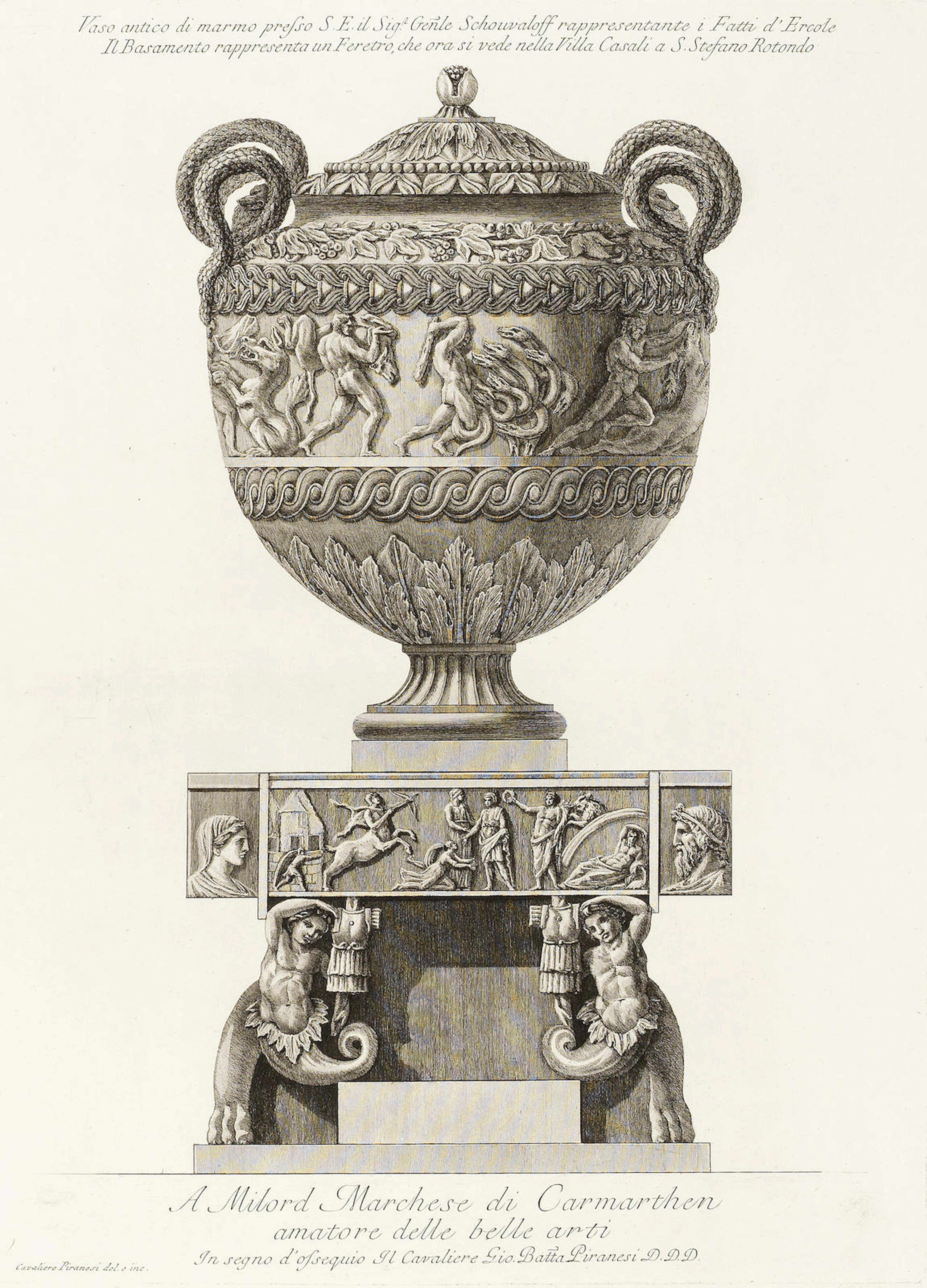 PIRANESI (GIOVANNI BATTISTA) Vasi, candelabri, cippi, sarcofagi, tripodi, lucerne, ed ornamenti antichi disegnati ed incisi dal Cav. Gio. Batt