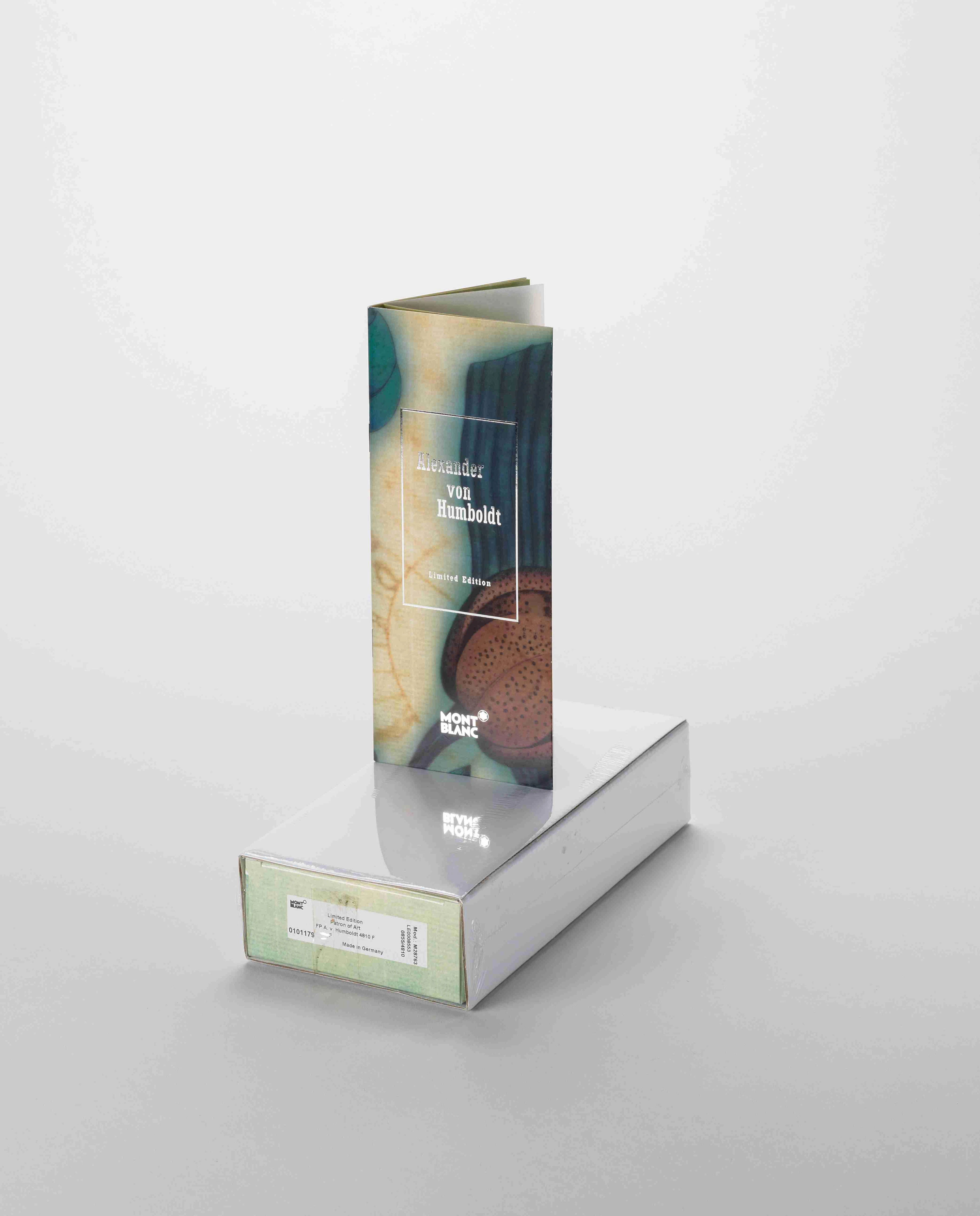 Montblanc. A fine limtied edition 2007 Patron of Art Alexander Von Humboldt 4810 fountain pen in factory sealed box Ref:M28763, No.0855/4810, manufactured in 2007