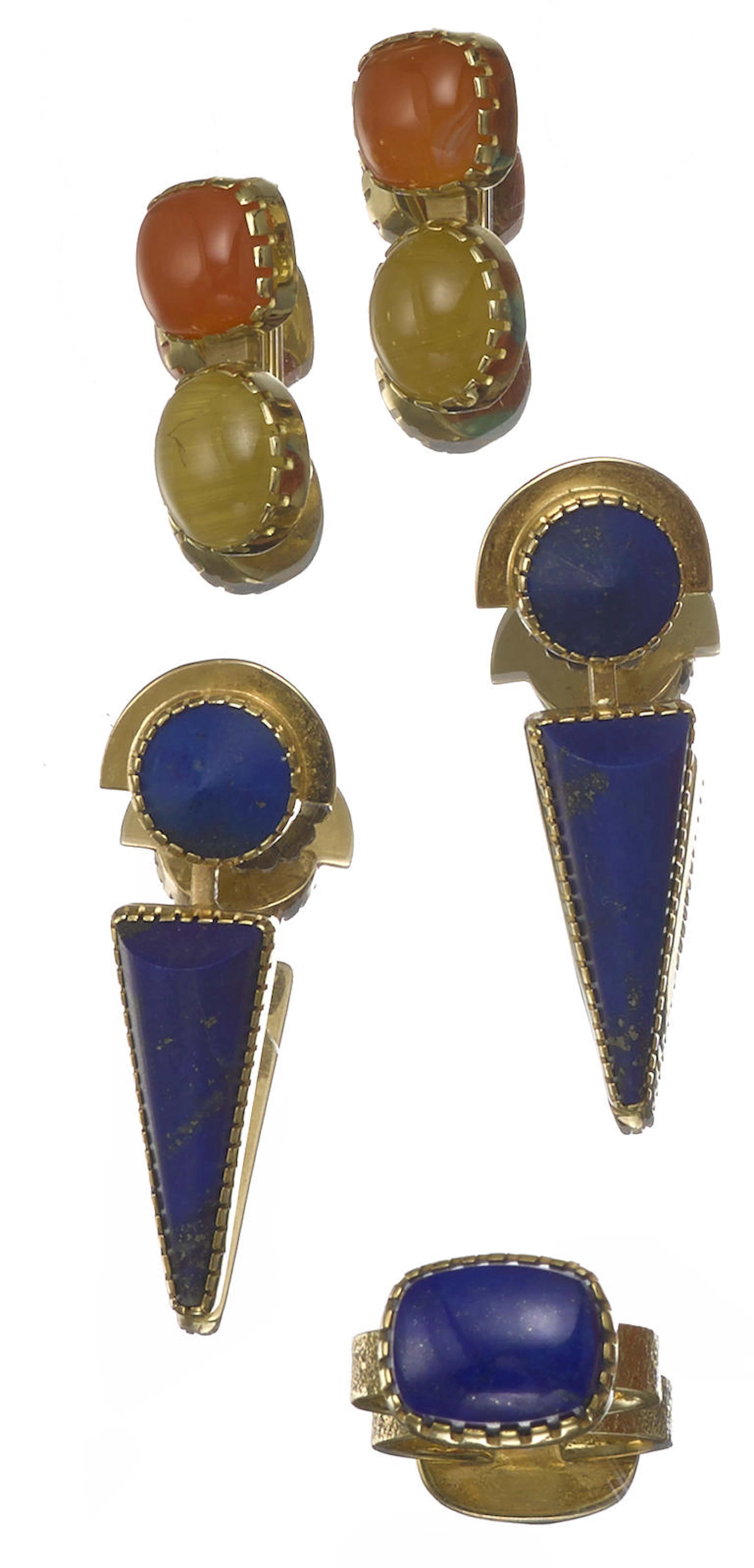 Three Santo Domingo/Laguna/Navajo jewelry items