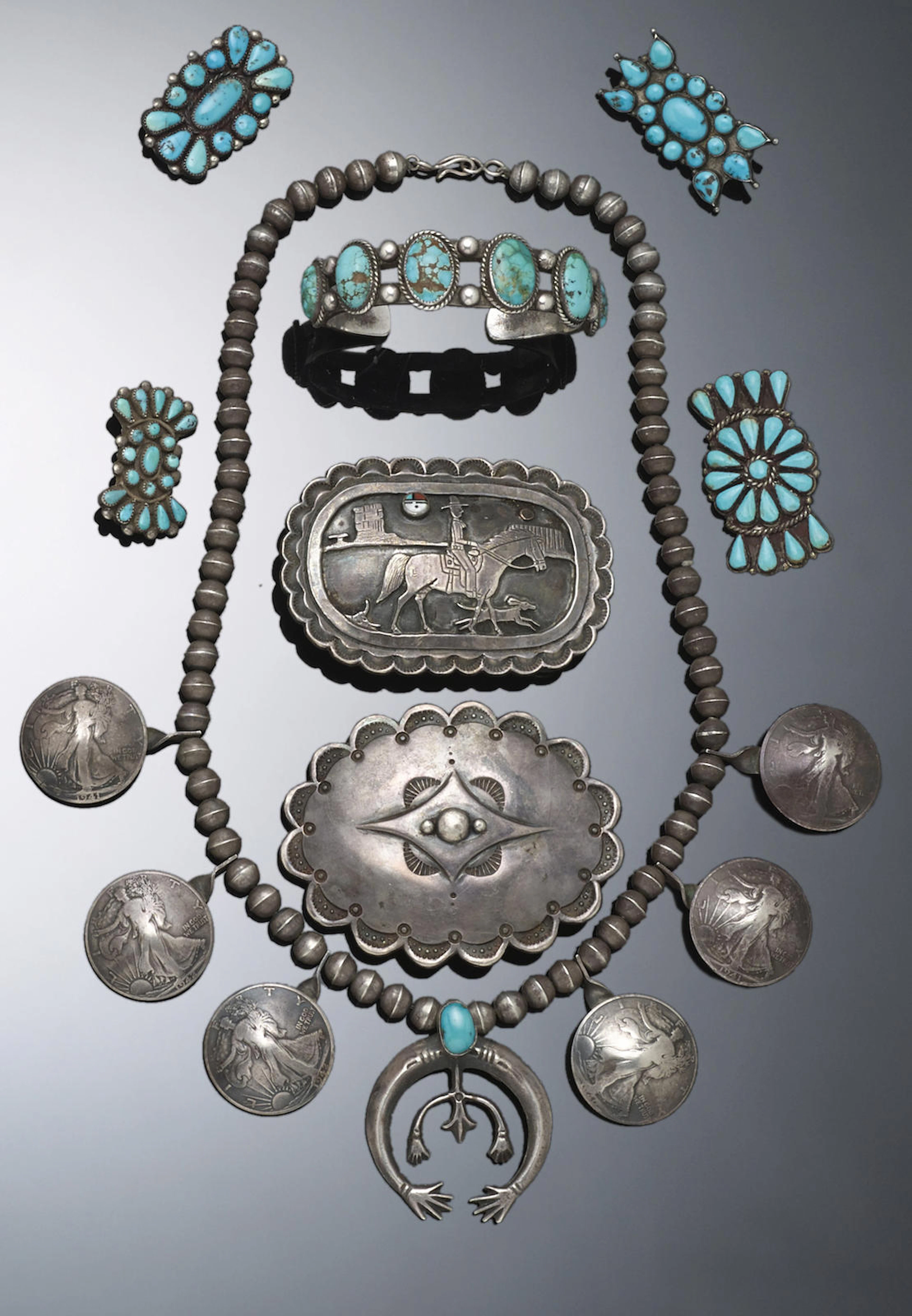 A group of Southwest jewelry items