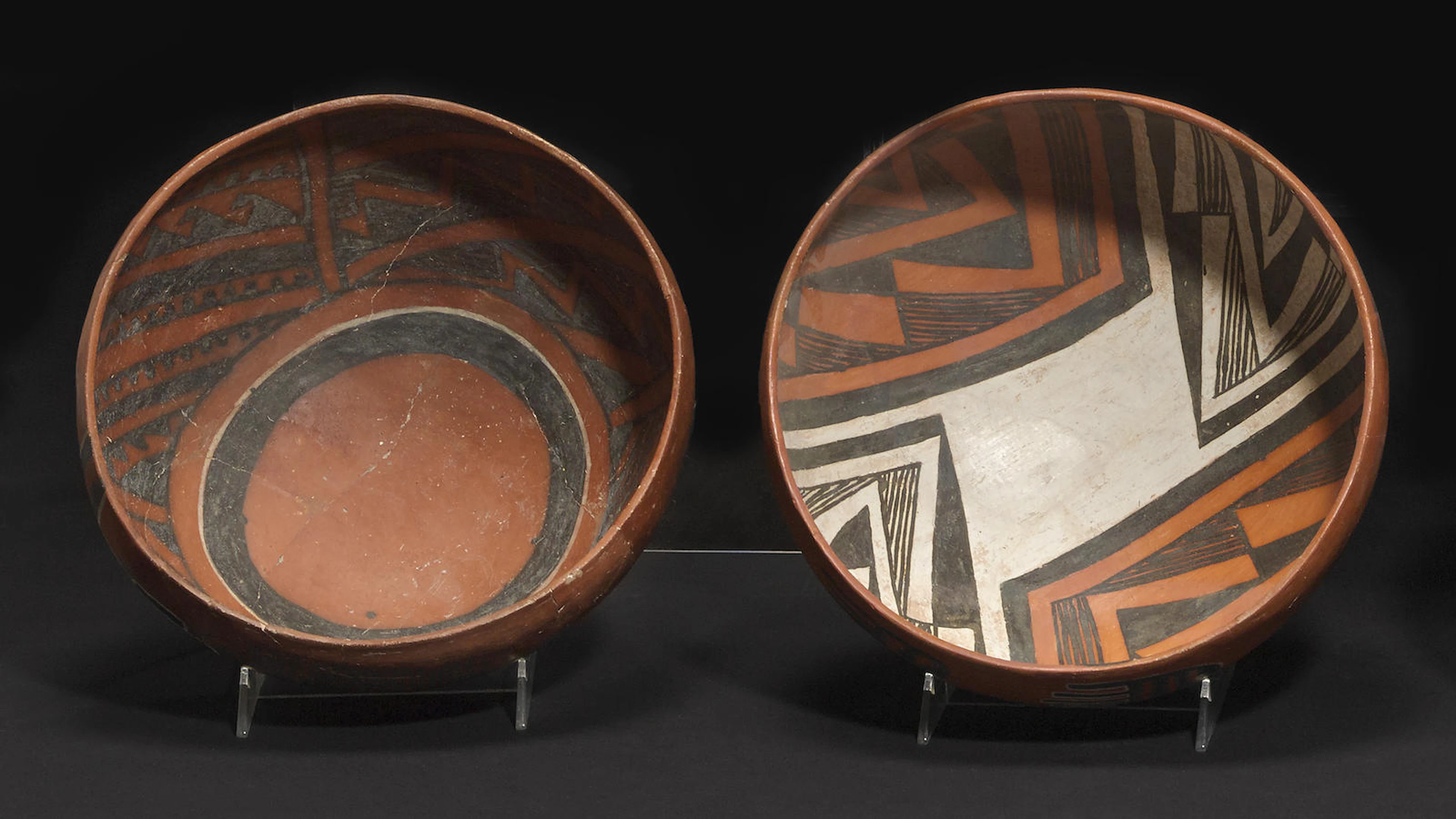 Two St. John's polychrome bowls