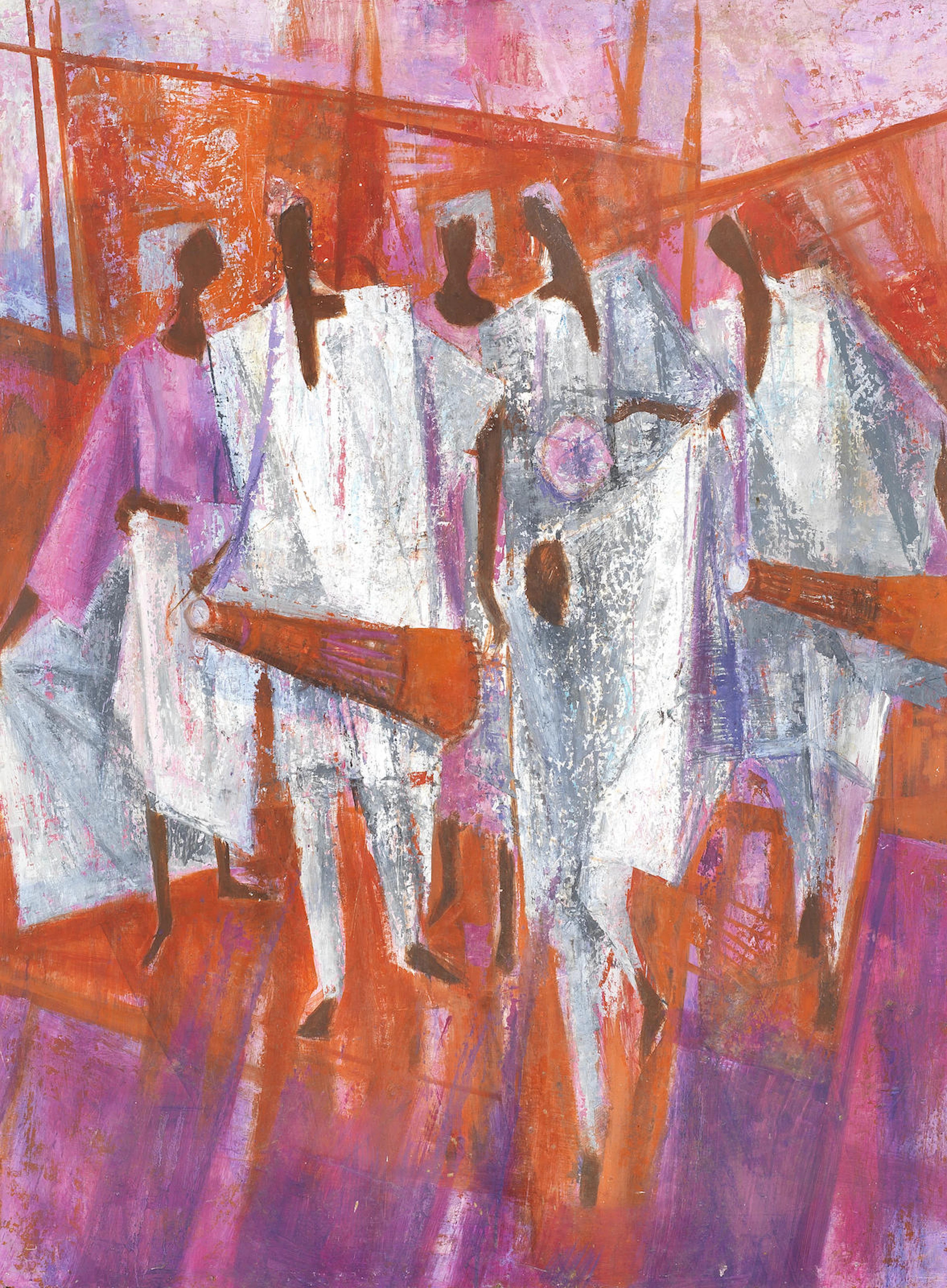 Yusuf Adebayo Cameron Grillo (Nigerian, born 1934) 'Bata drummers'