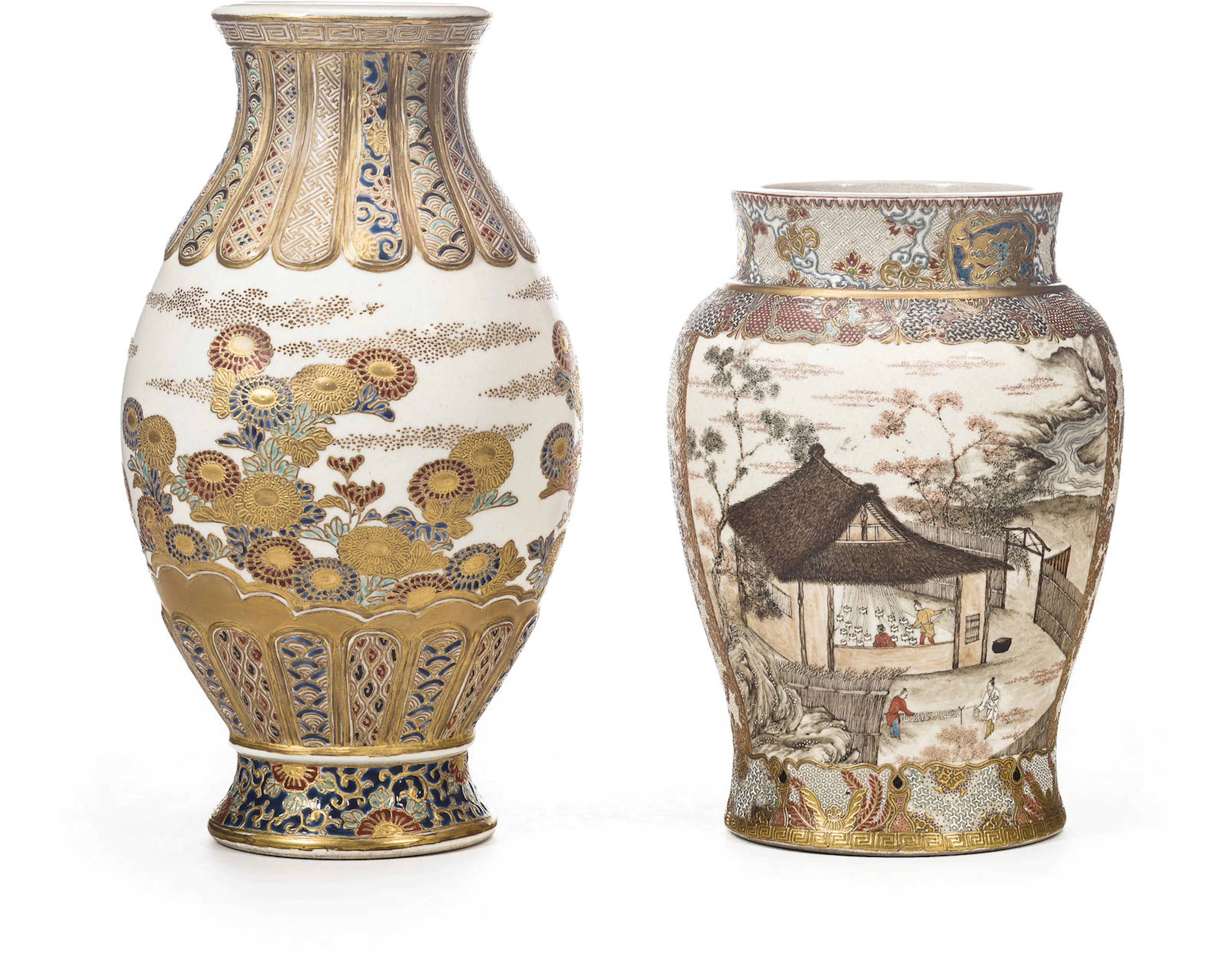 Two Satsuma vases By Sogetsu and by Niimura, Meiji era, late 19th century
