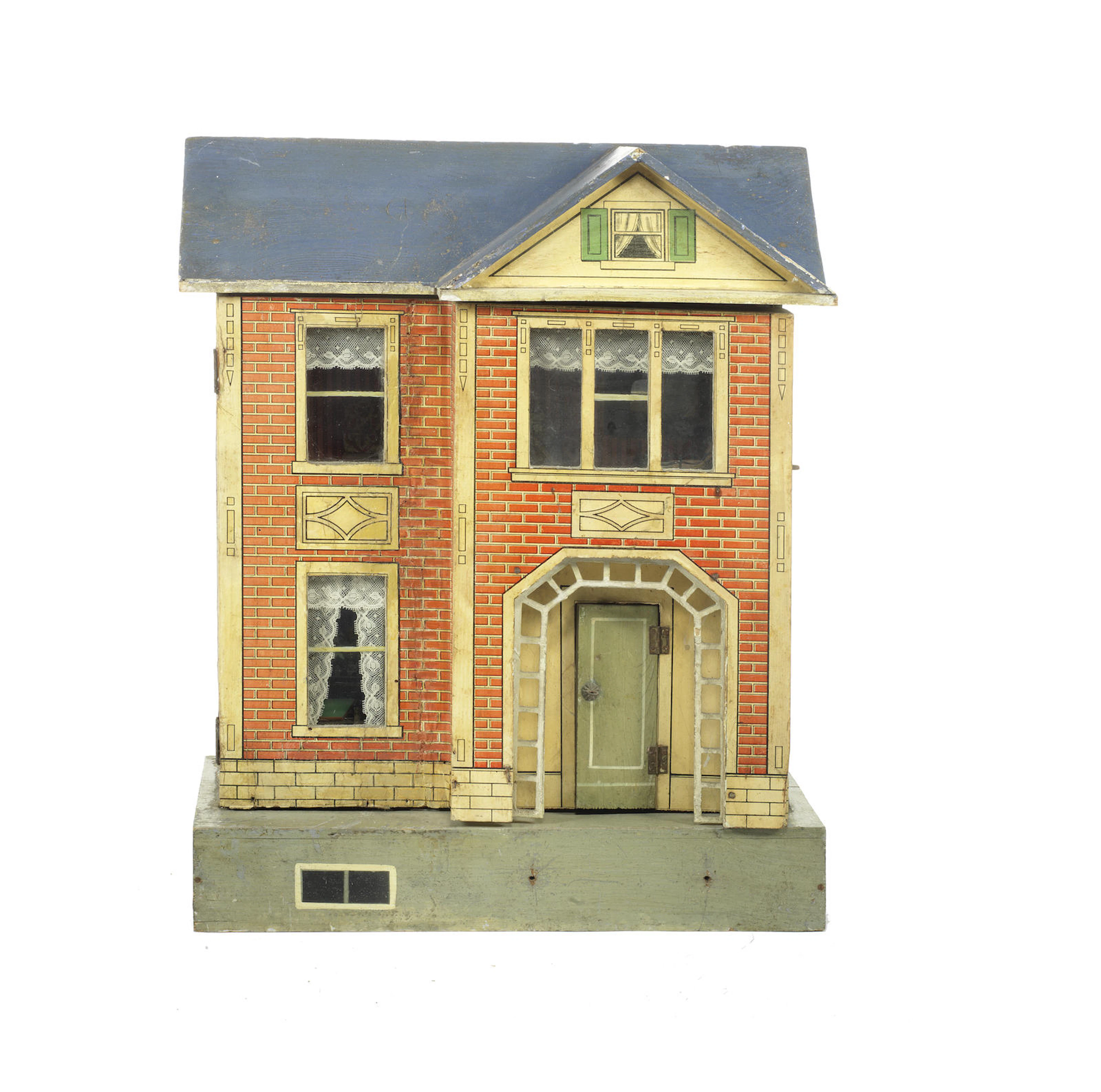A Moritz Gottschalk blue roof dolls house