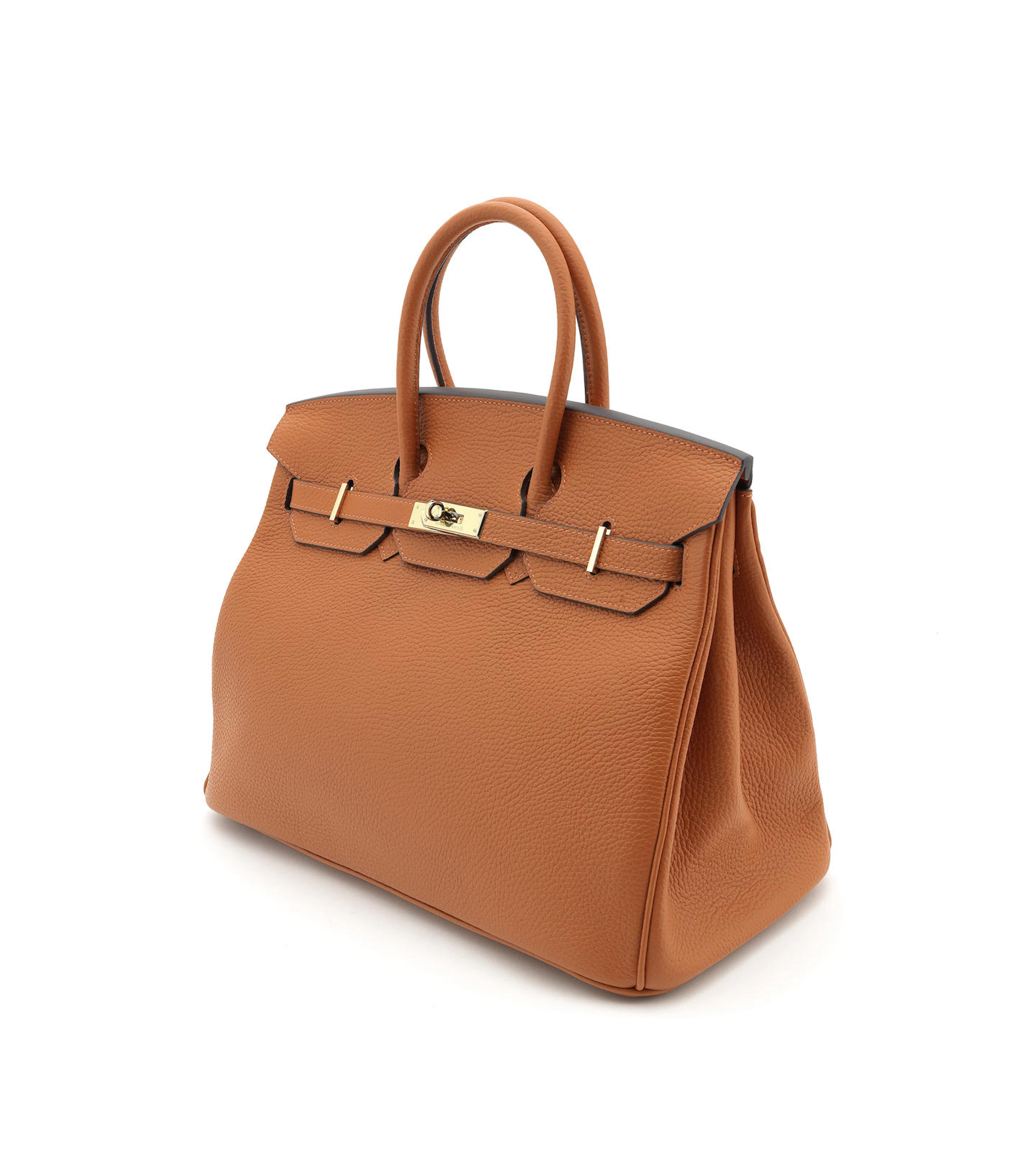 HERMÈS: An orange leather 'Birkin' handbag 2013 dater letter stamp, also stamped 70A,