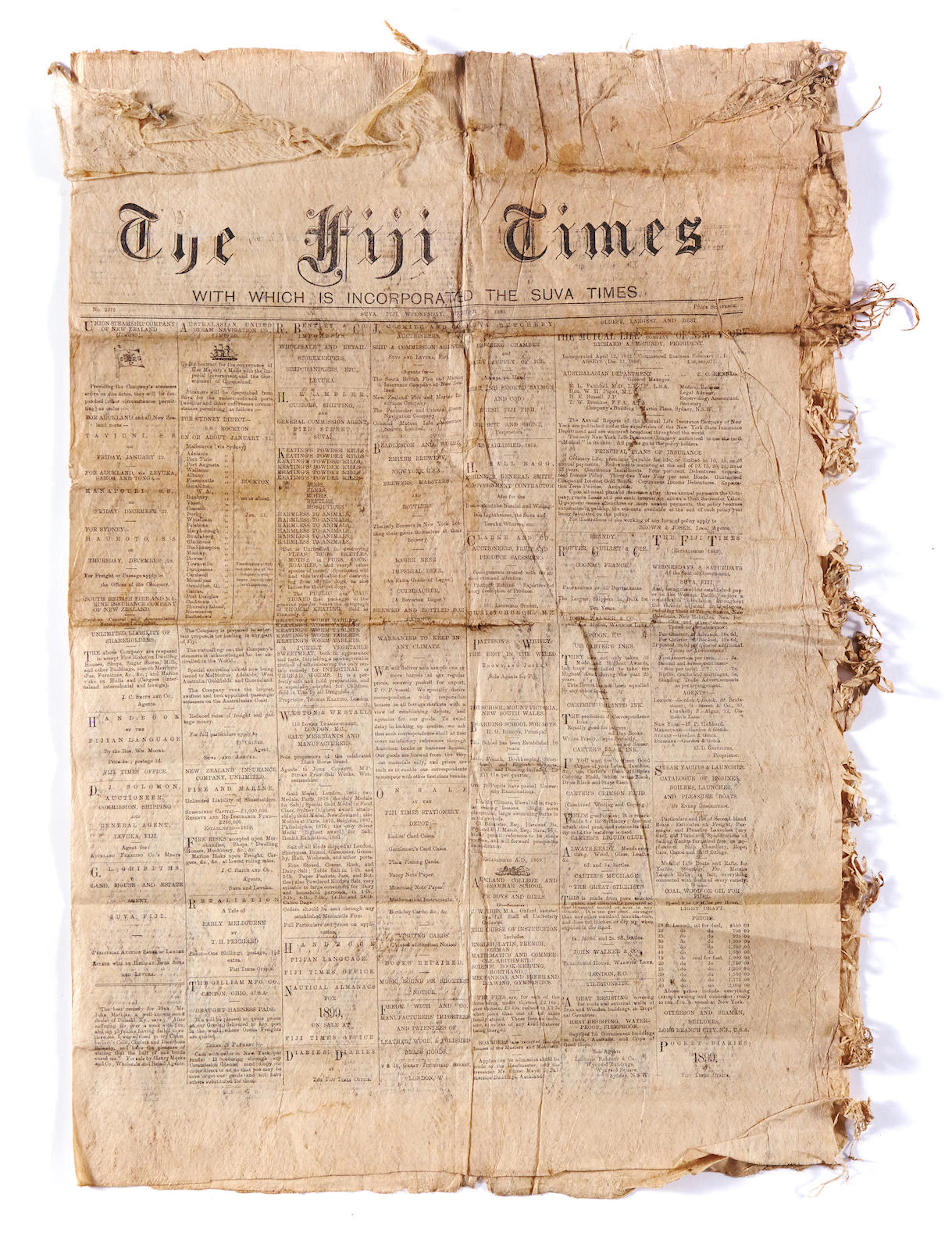 "Fiji Times"No. 2375, Suva Fiji, Wednesday, December 20, 1899