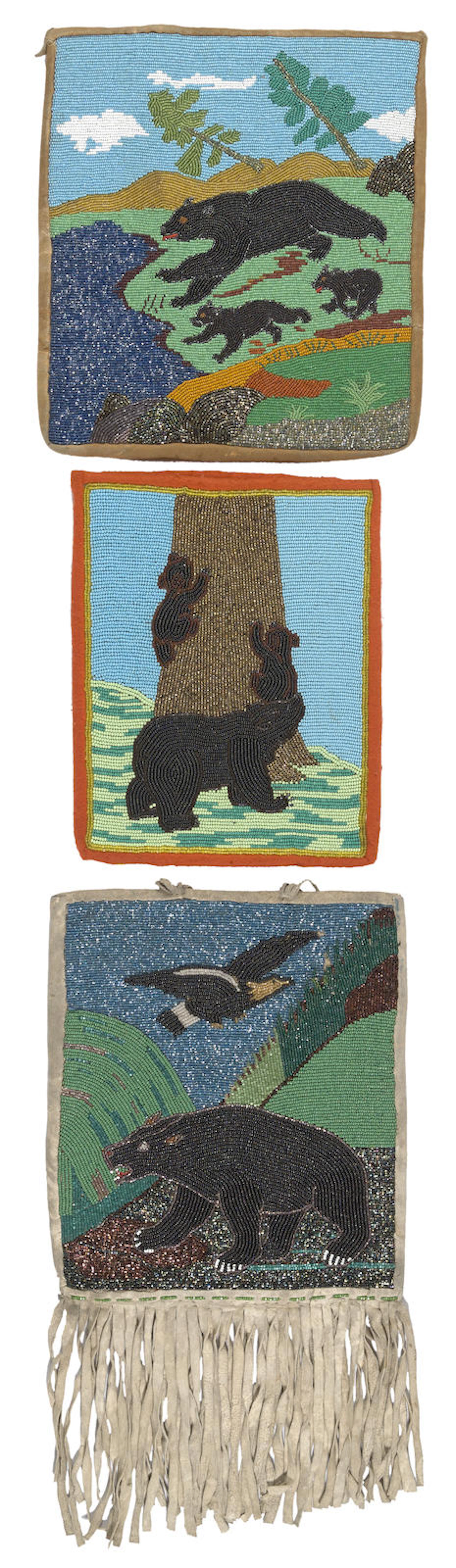 Three Plateau beaded bags