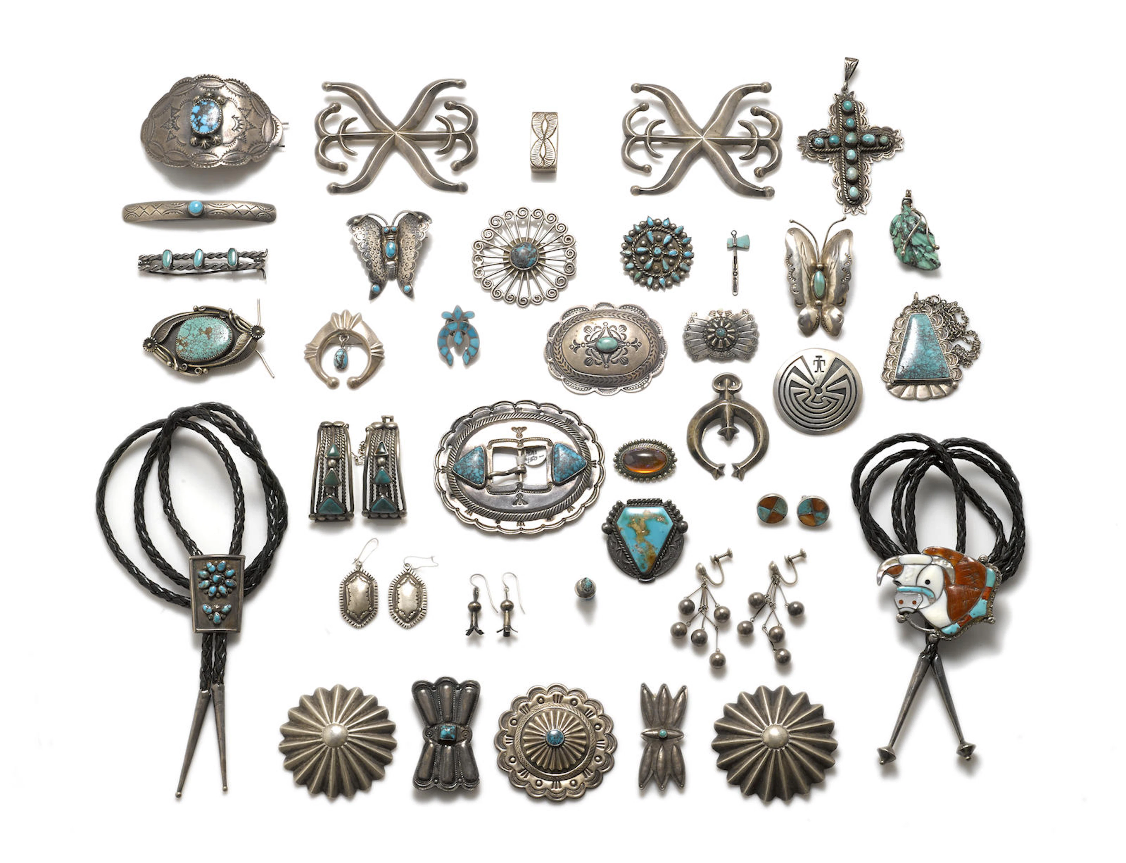 A collection of Southwest jewelry items