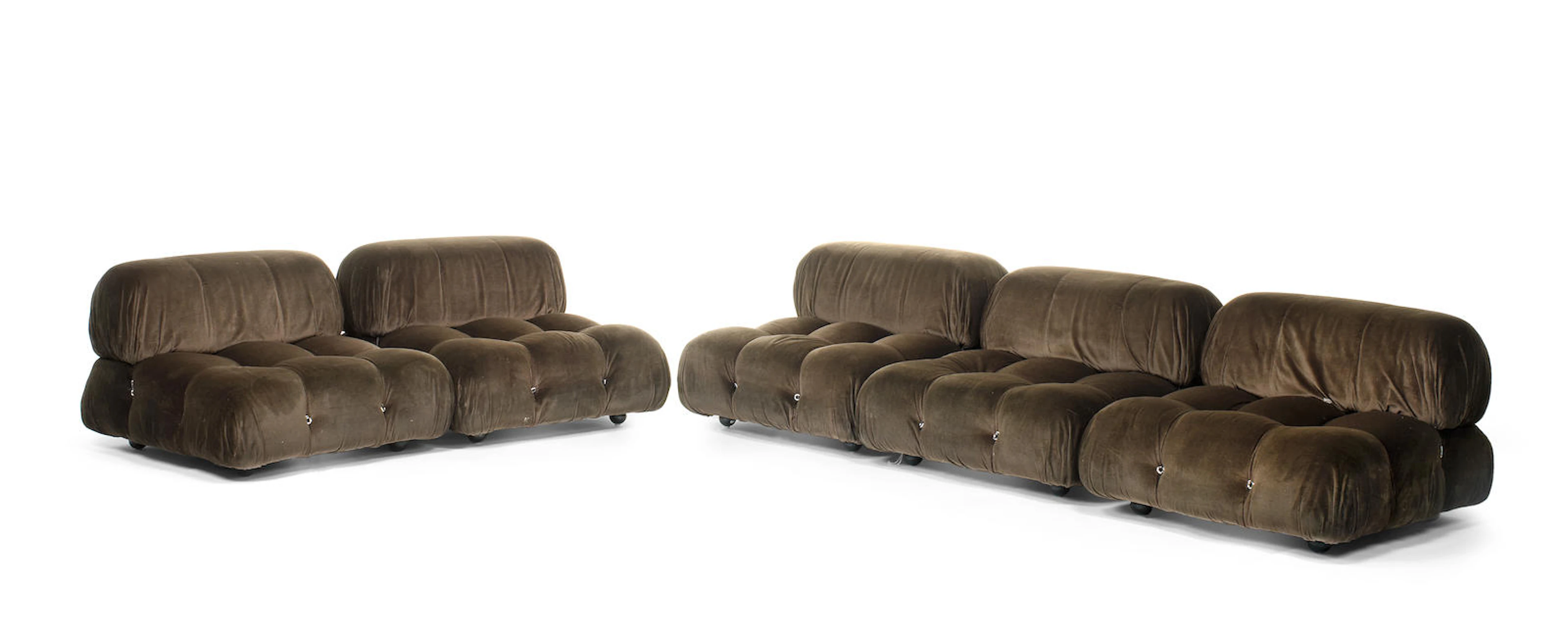 Mario Bellini for B&B Italia Camaleonda Modular Sofa System, circa 1973 paper label to the underside for B&B Italia Novedrate, Como / sistema Camaleonda / designer M