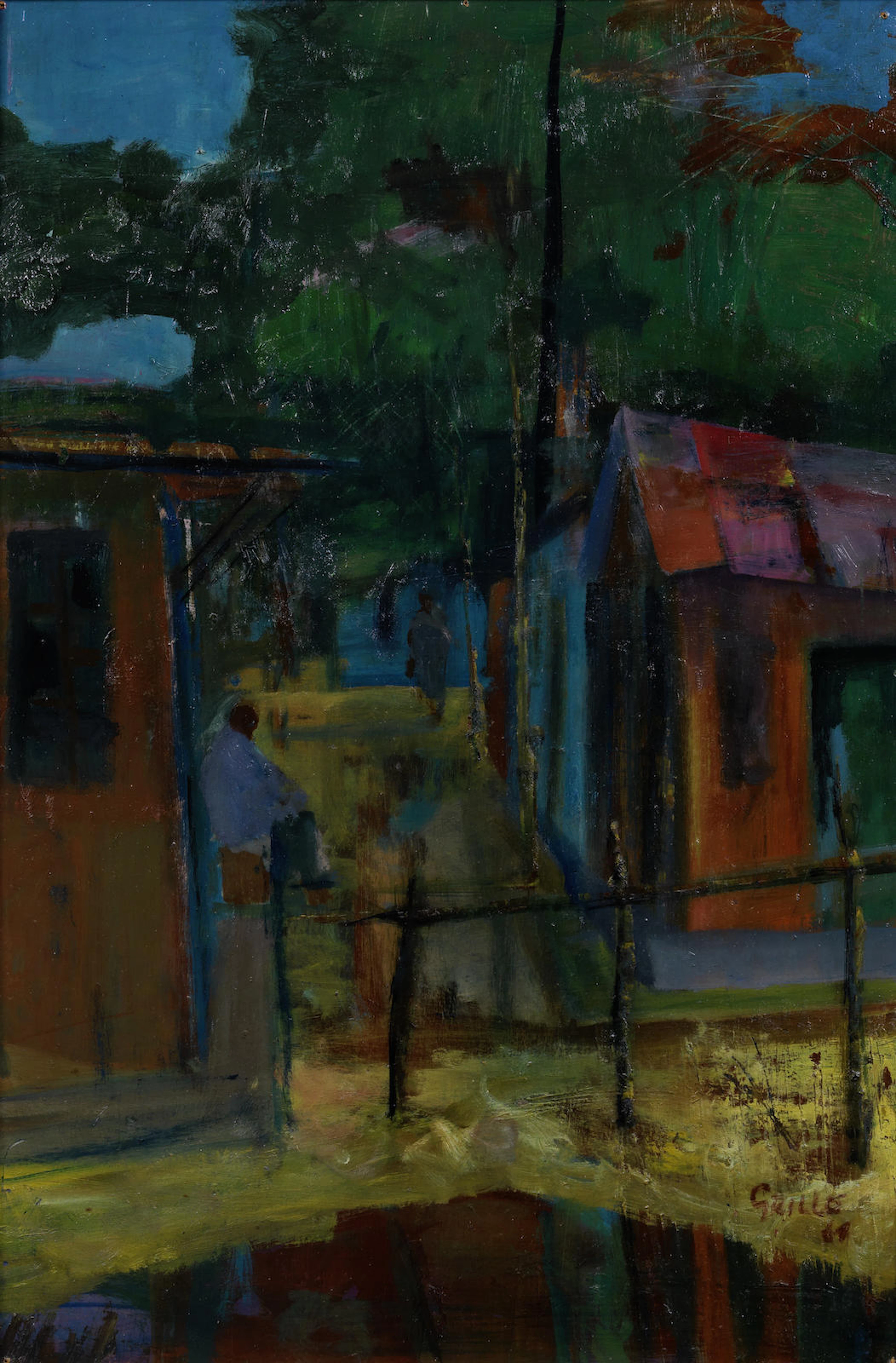 Yusuf Adebayo Cameron Grillo (Nigerian, born 1934) Village scene