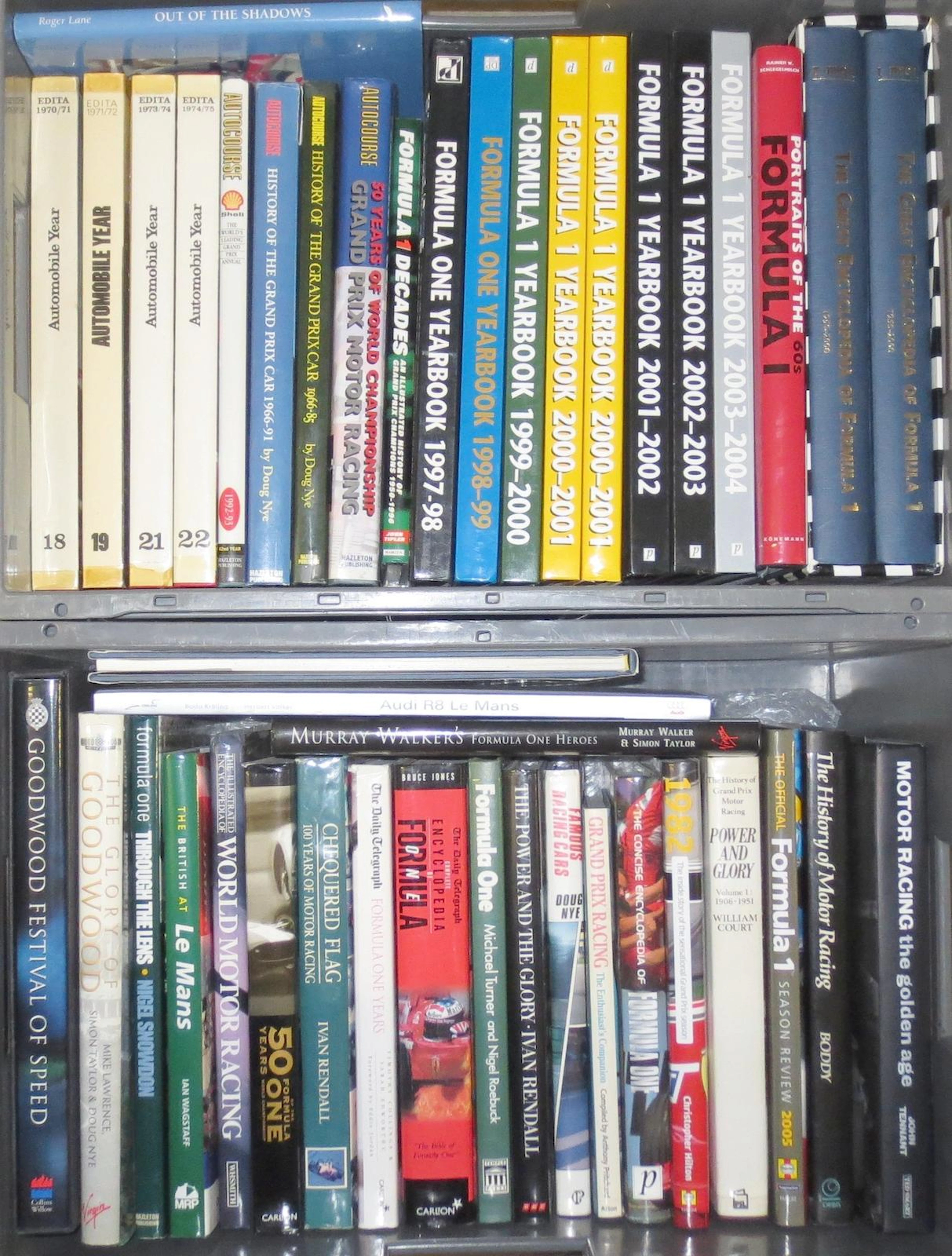A quantity of books relating to racing drivers and motorsport,