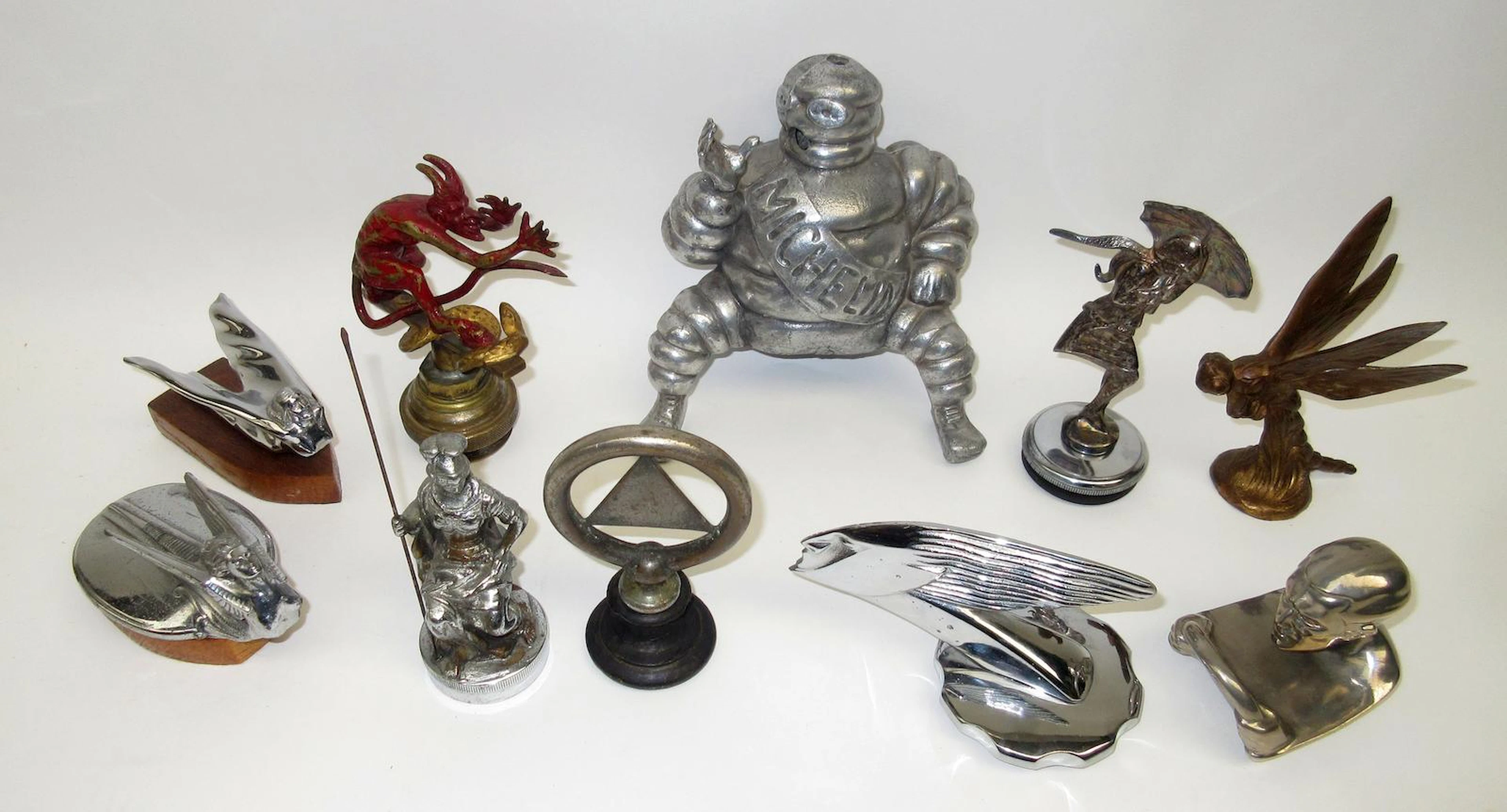 Assorted motoring mascots,