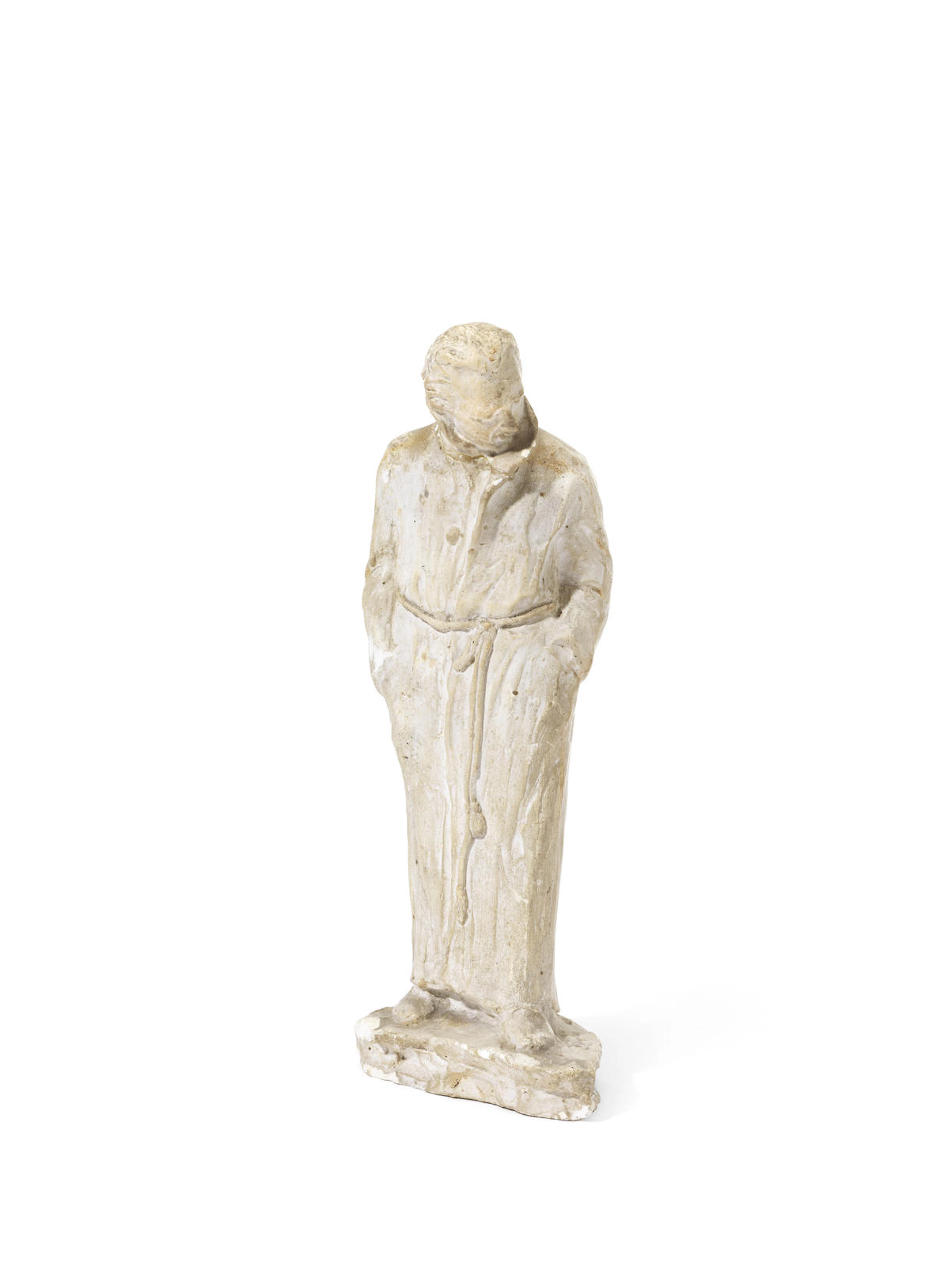 A self-portrait plaster maquette of Charles Sykes, 1931,