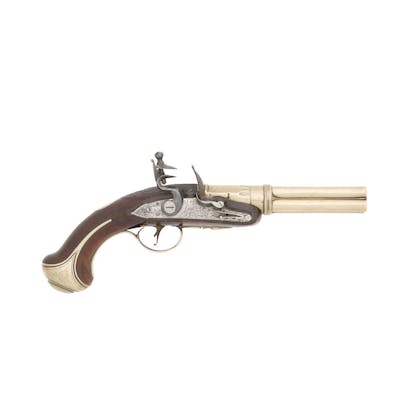 A Very Rare 32-Bore Flintlock Seven-Barrelled Volley Rifle Of First Model Type