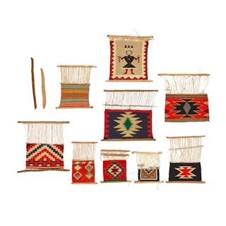 A group of Diné (Navajo) model looms/samplers