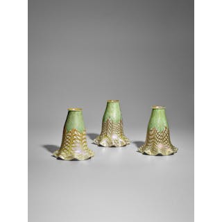 QUEZAL ART GLASS AND DECORATING COMPANY (1901-1924) Three Lamp Shades1902-18irid