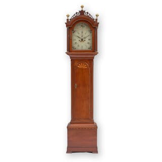 Federal Inlaid Cherry Tall Case Clock, New England, c. 1805.