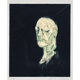 Francis Bacon: "Masque mortuaire de William Blake", 1991. Signed Francis