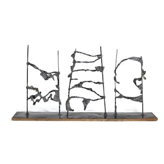 Ib Braase: Untitled, 1962-65. Unsigned. Bronze mounted on copper and