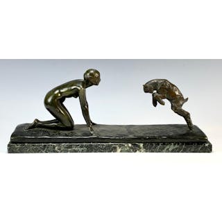 Victor Silvestre (19th-20th C) Art Deco Bronze