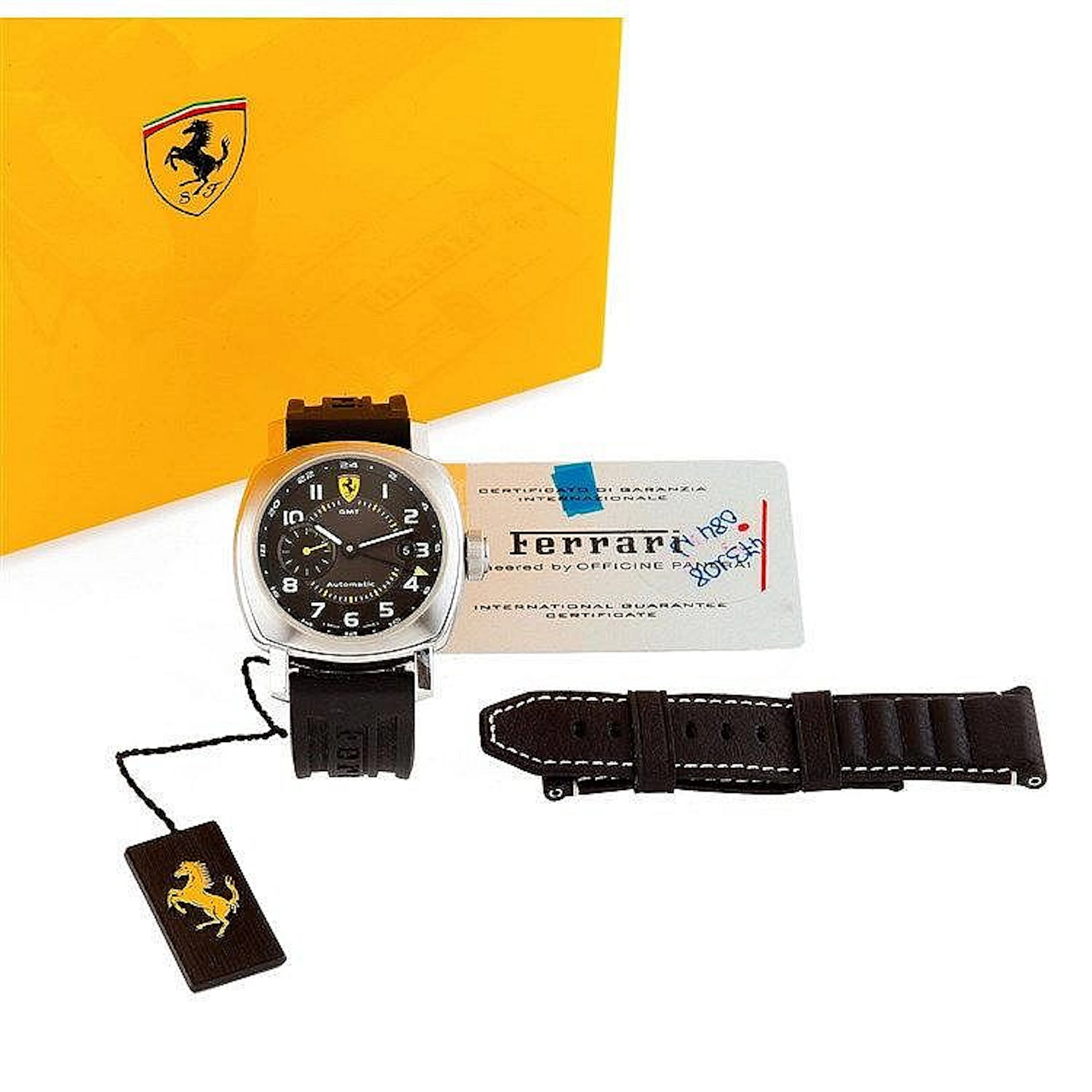 Panerai, Ferrari GMT, Ref. FER00009, n° F6655BB1188181, vendue en mars 2007.