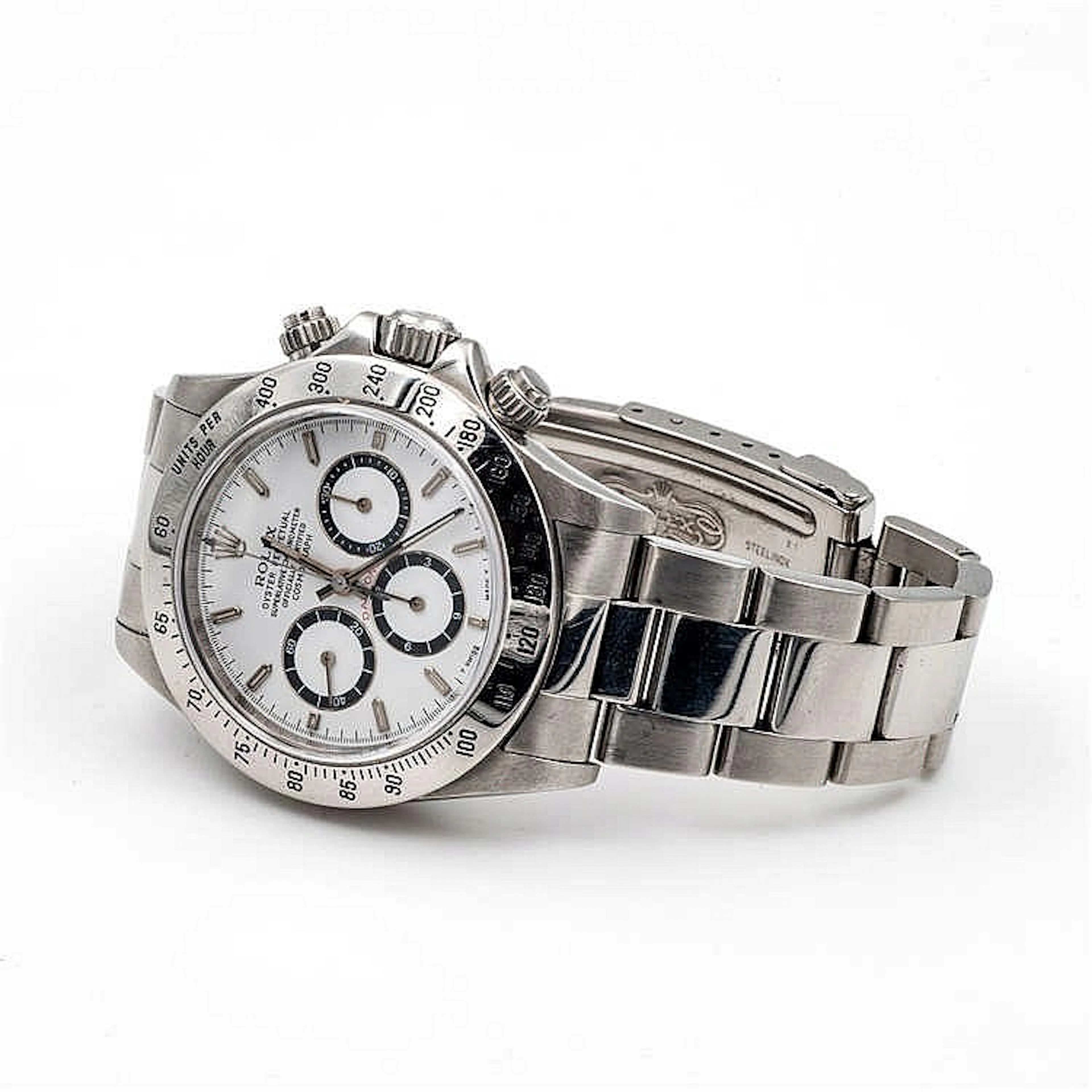 Montre Rolex Oyster Daytona fond blanc 6 inversé Zenith Serie U avec fond n