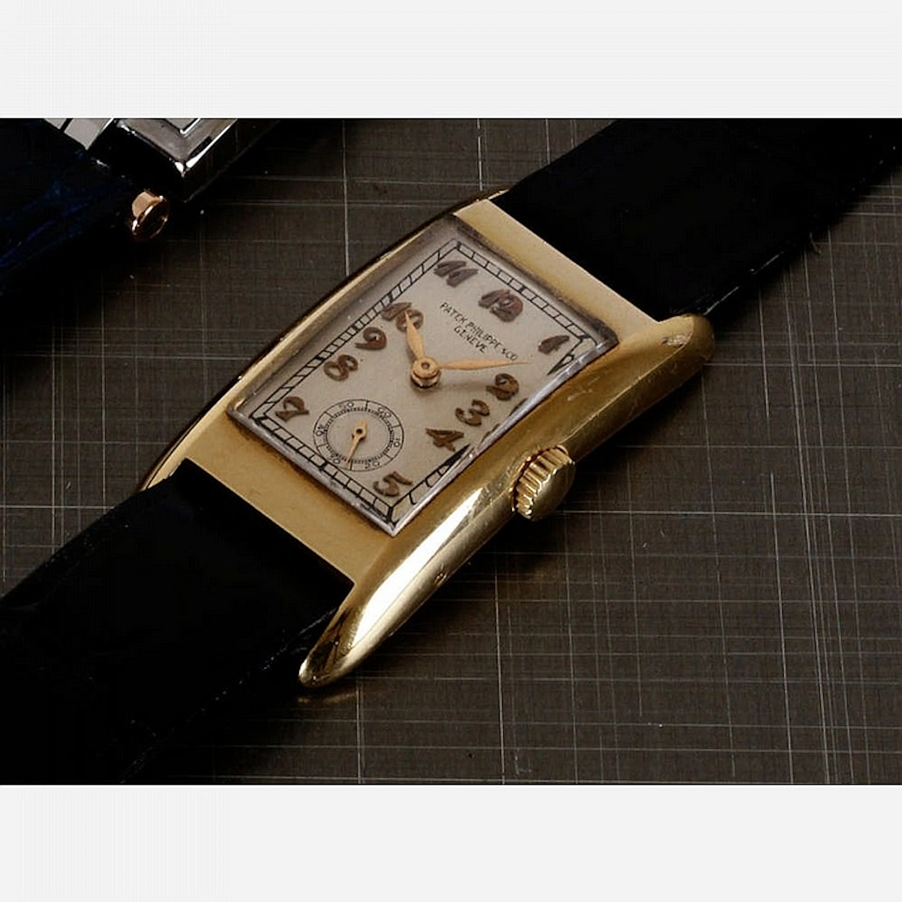 Patek Philippe, n°612xxx, vers 1938. Une montre rectangulaire cu