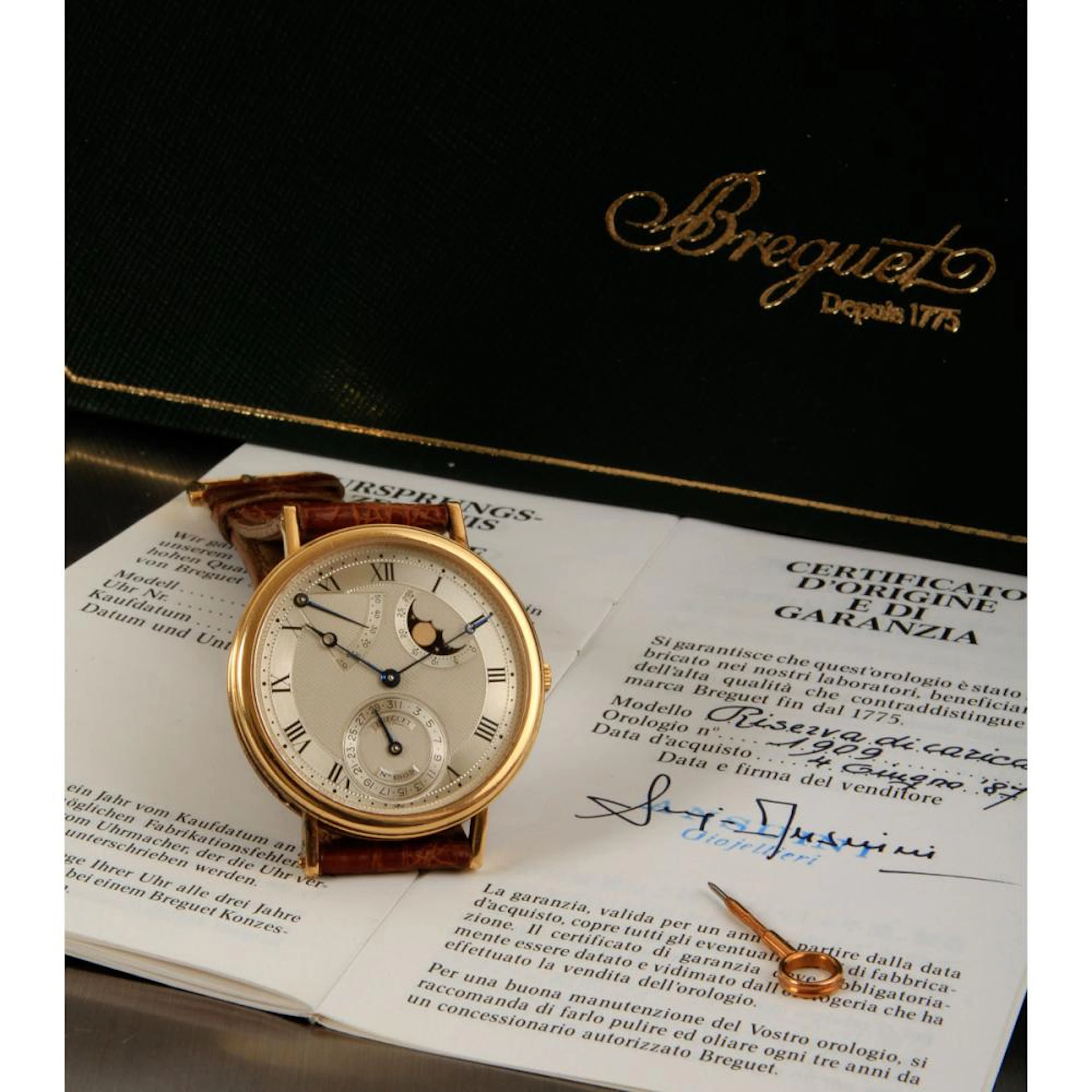 Breguet, ref 3130, n° 1909, garantie d'origine du …