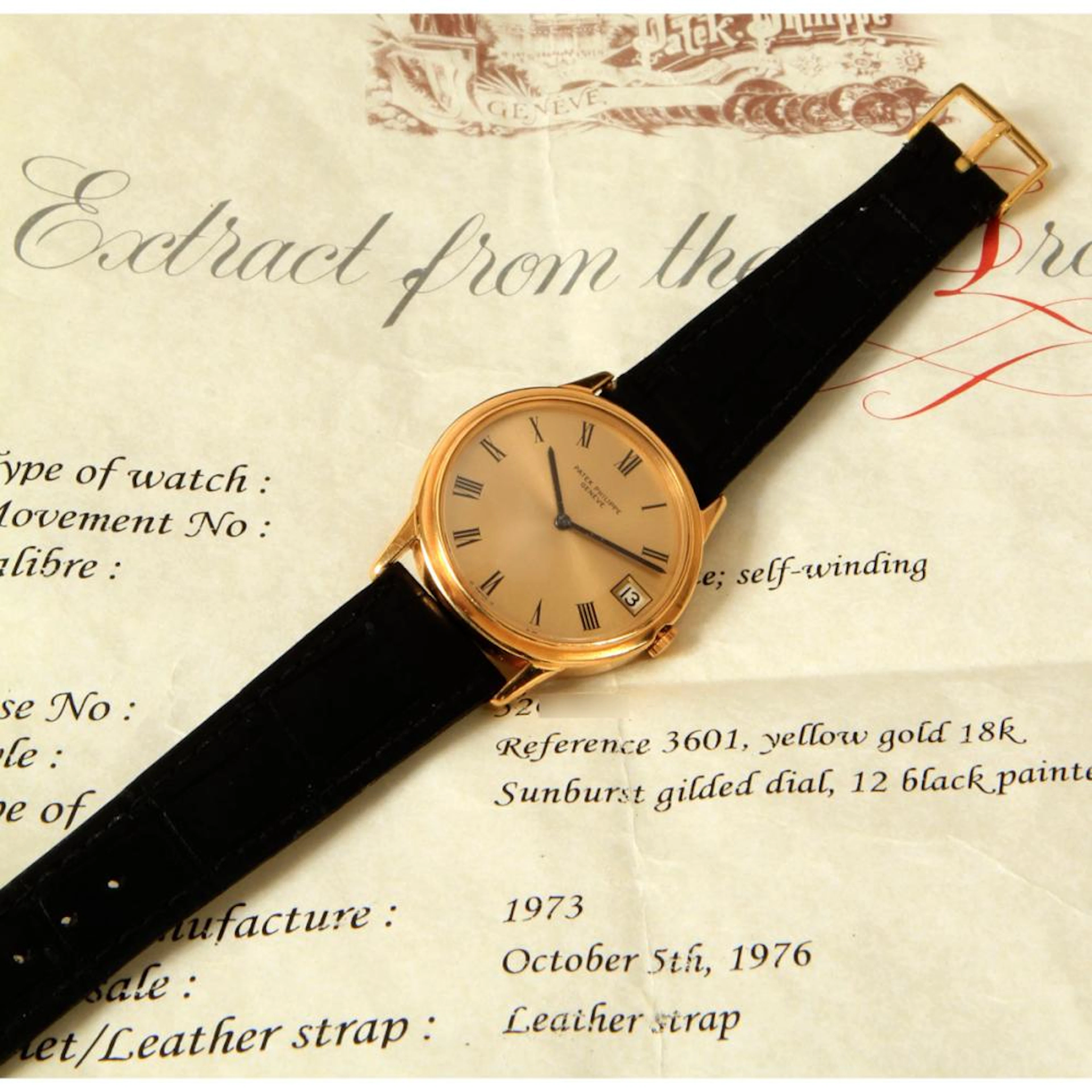 Patek Philippe, ref 3601, vendue le 5 octobre 1976…