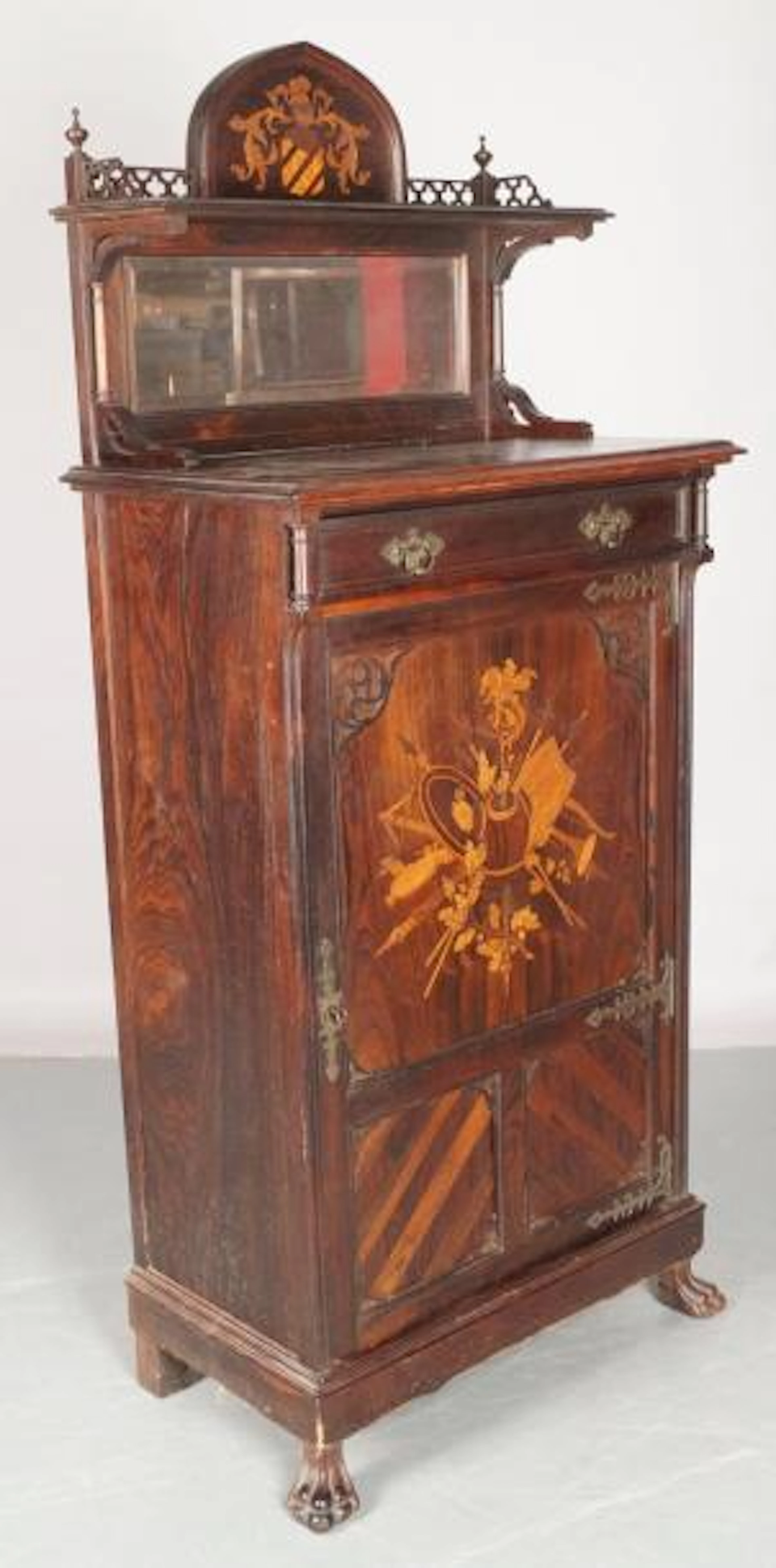 MEUBLE D'APPUI à dosseret anglais d'époque victorienne en palissandre...