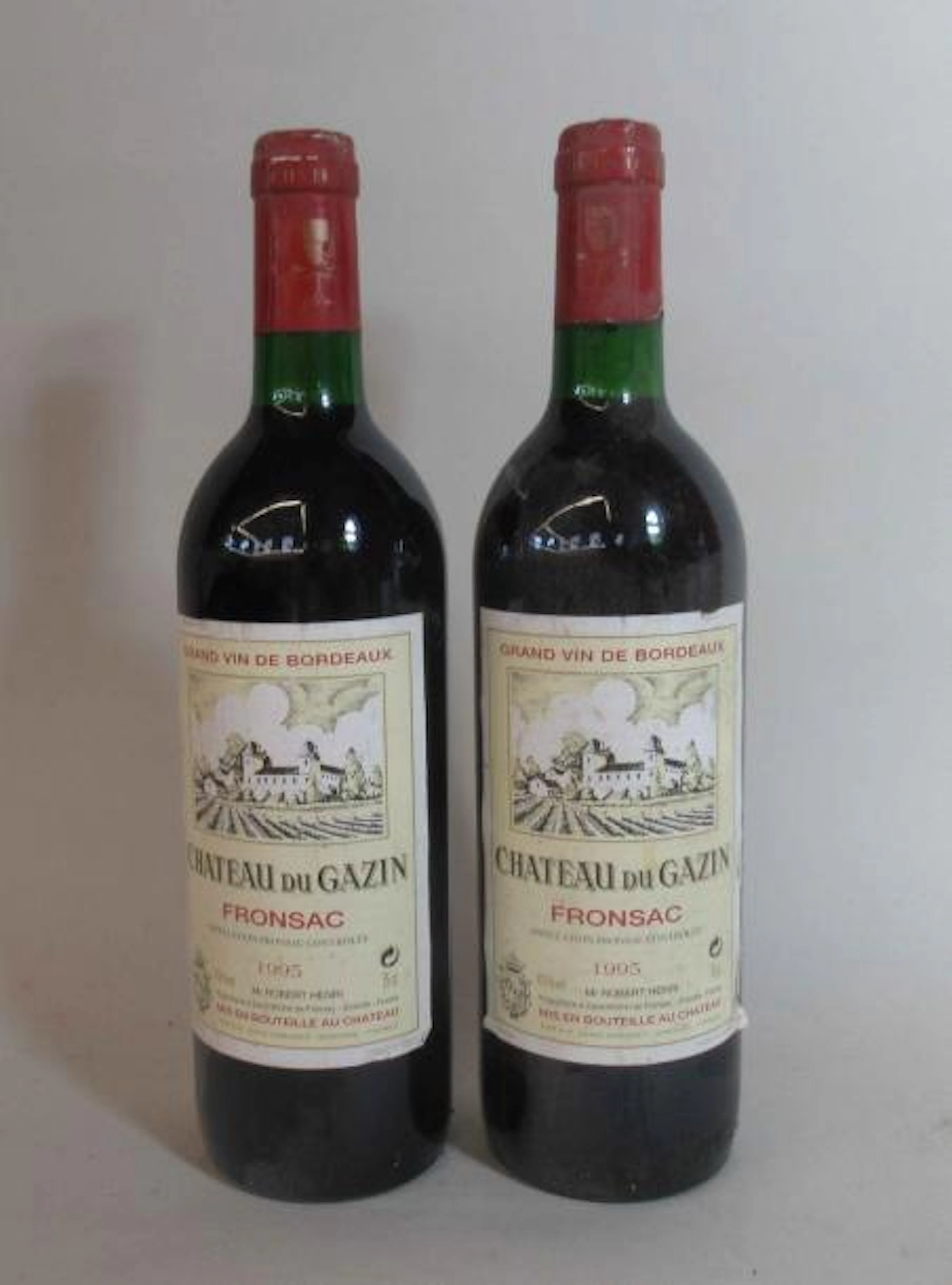 2 bouteilles de CHATEAU du GAZIN Fronsac Domaine Robert Henri...